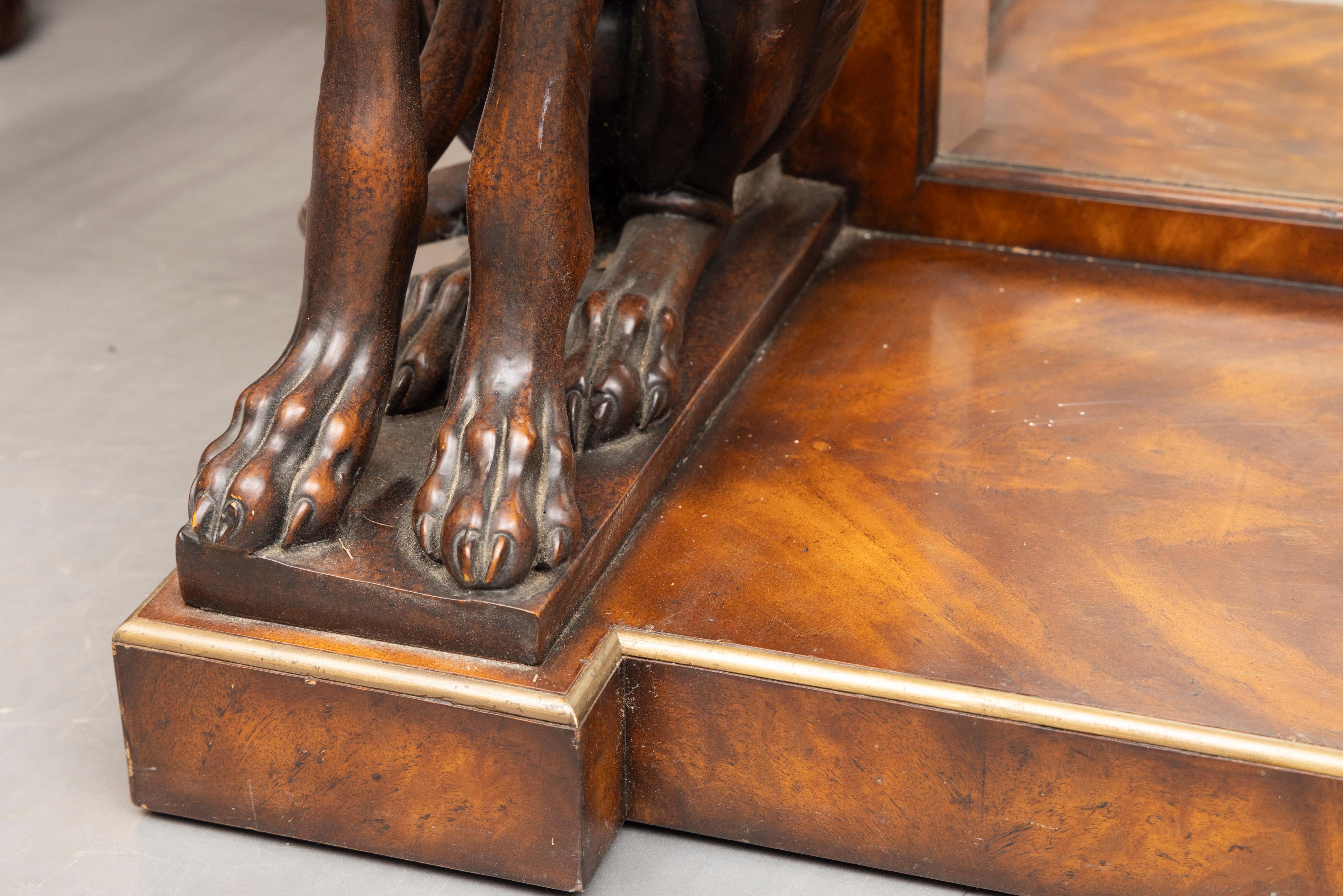 20th Century Custom Fabricated Console with Figural Whippet Supports