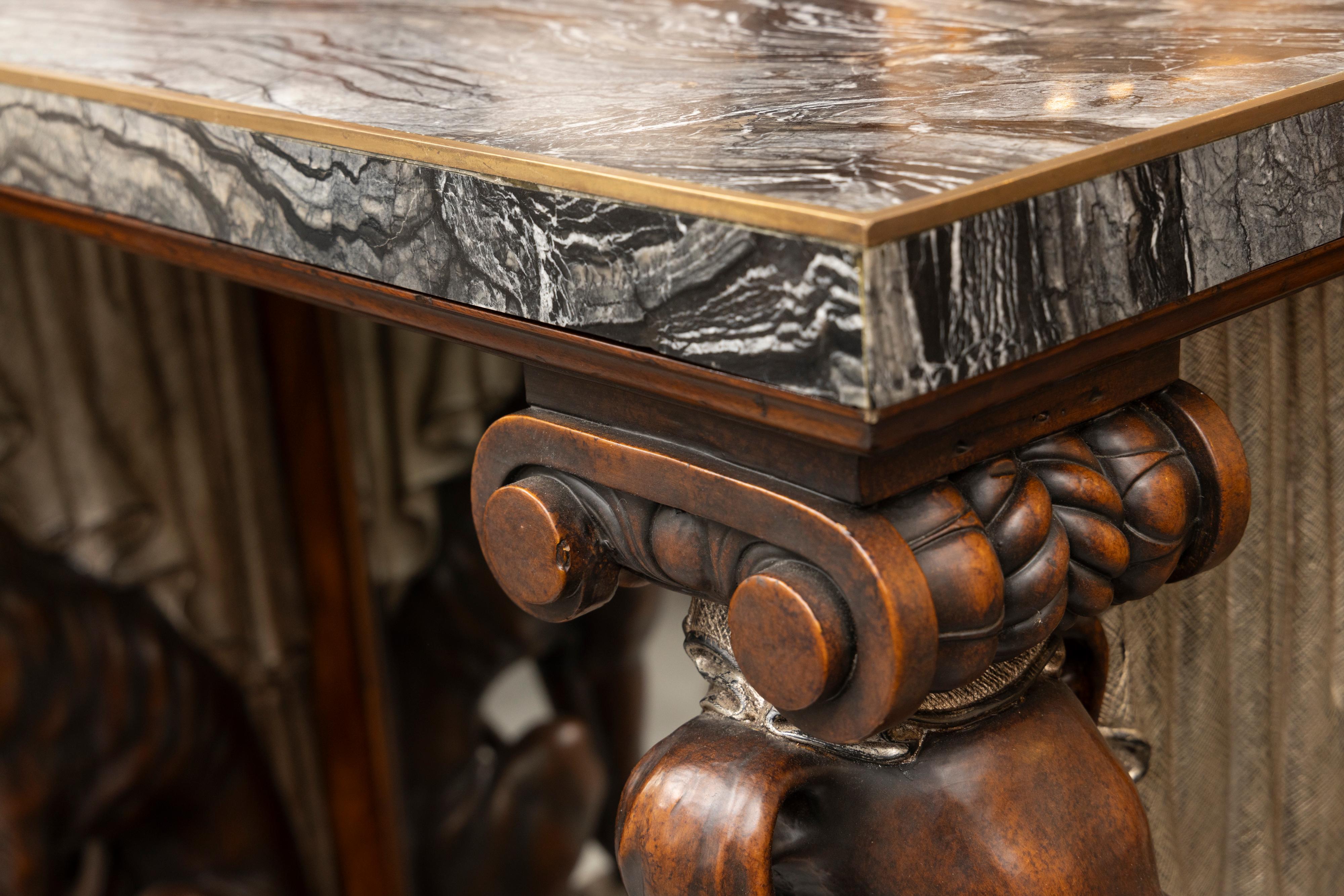 Custom Fabricated Console with Figural Whippet Supports 1