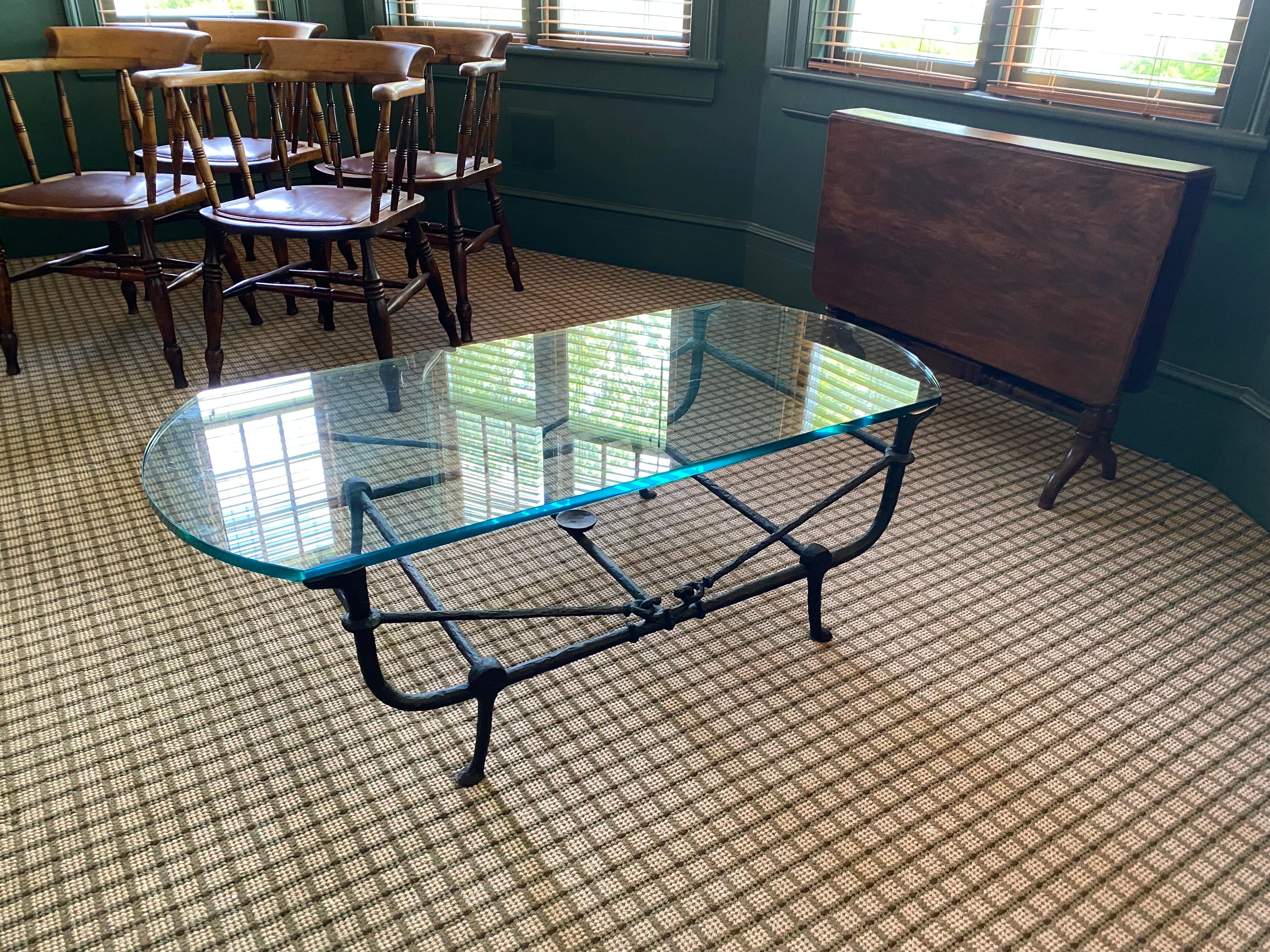Custom Fabricated Iron & Glass Coffee Table 2