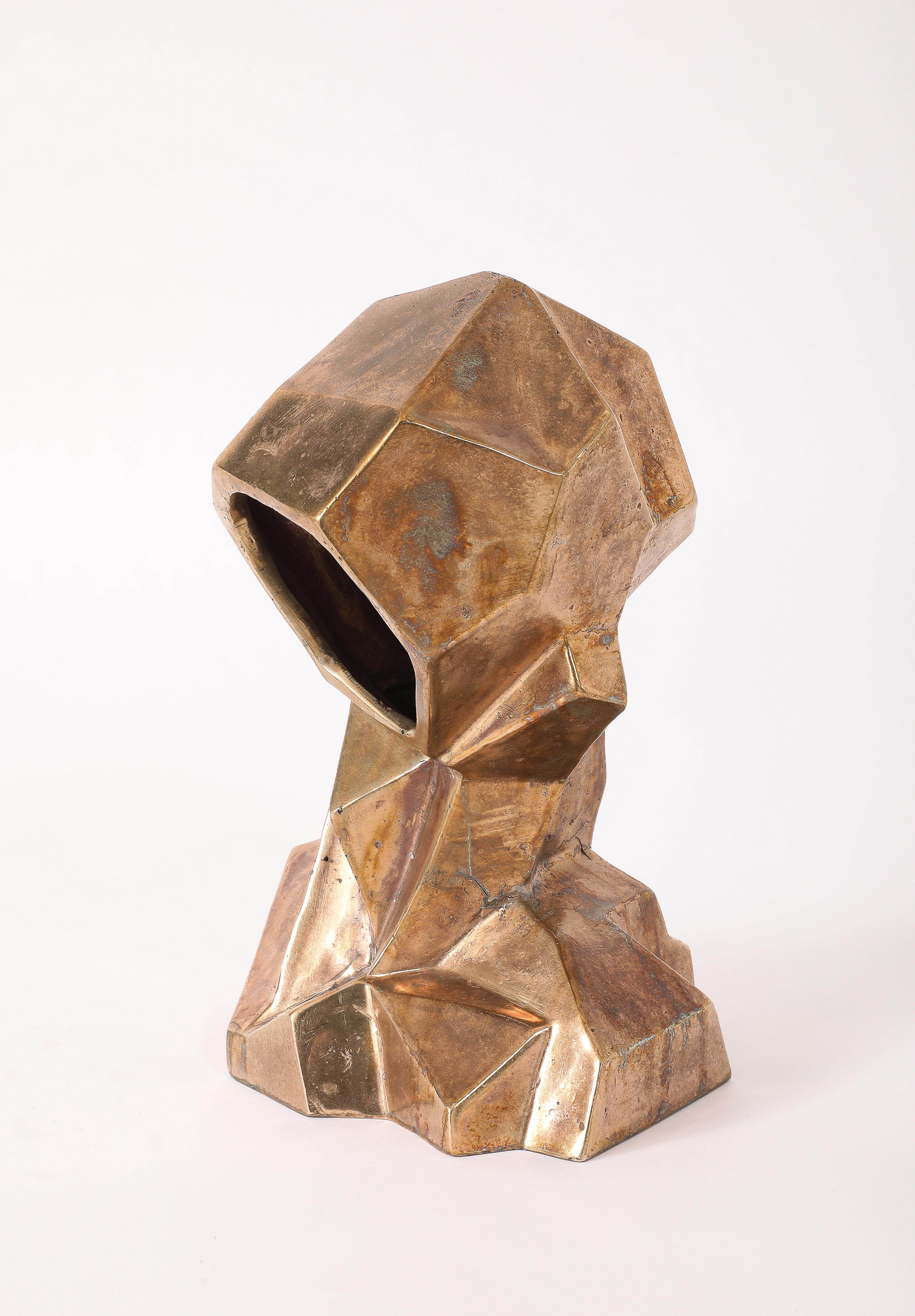 Lámpara de bronce facetado a medida, EE.UU. 2025 Moderno en venta