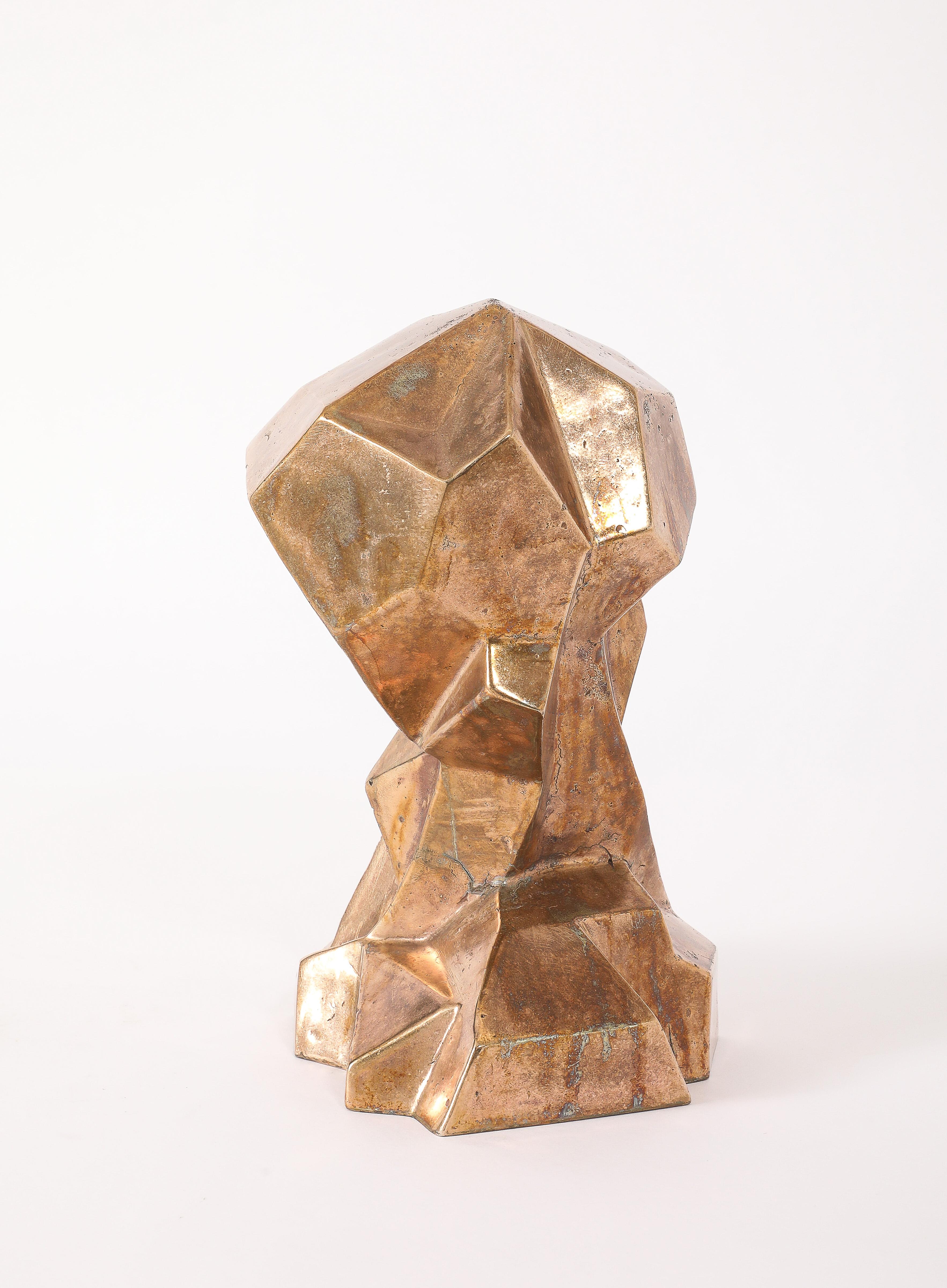 Lámpara de bronce facetado a medida, EE.UU. 2025 Estadounidense en venta