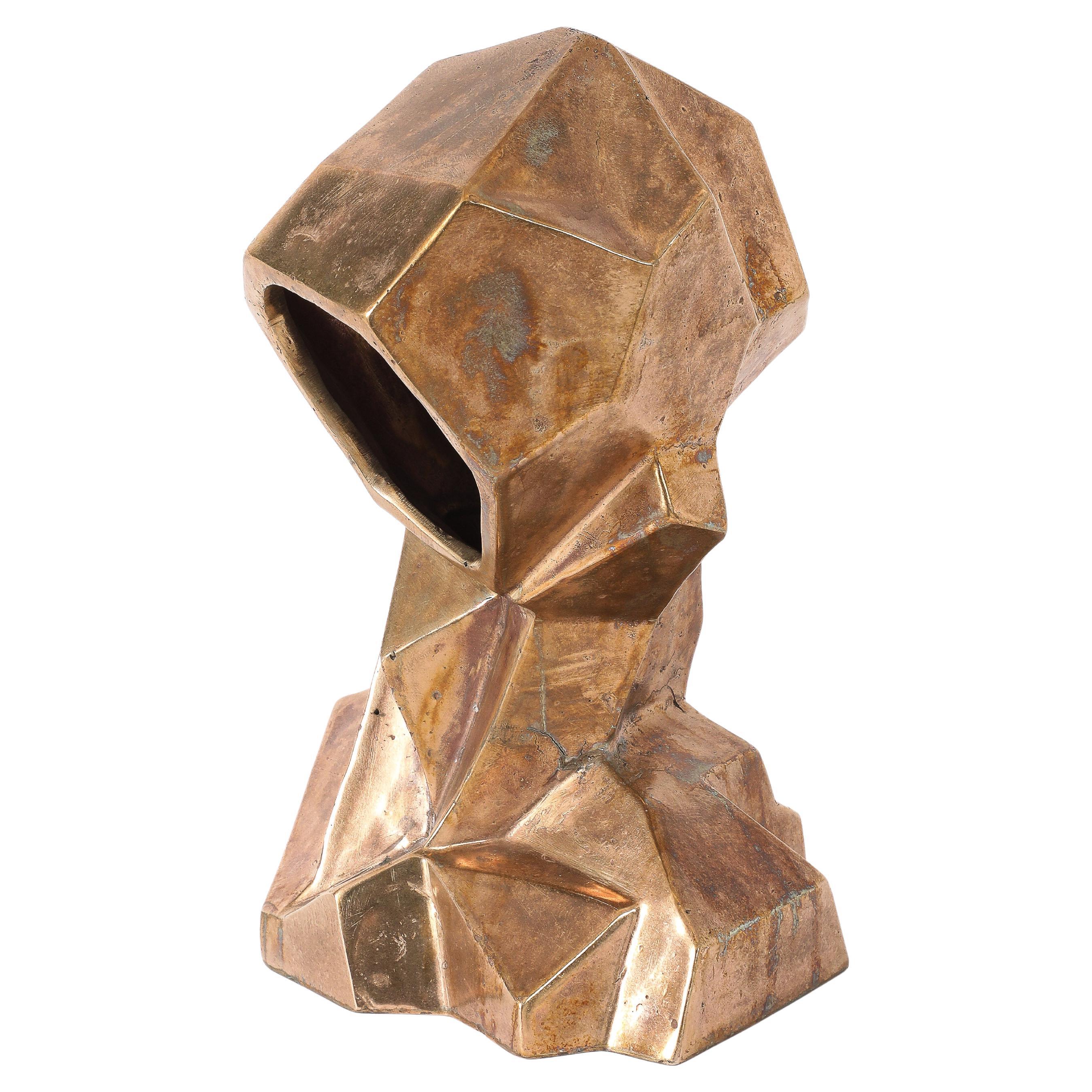 Lámpara de bronce facetado a medida, EE.UU. 2025 en venta