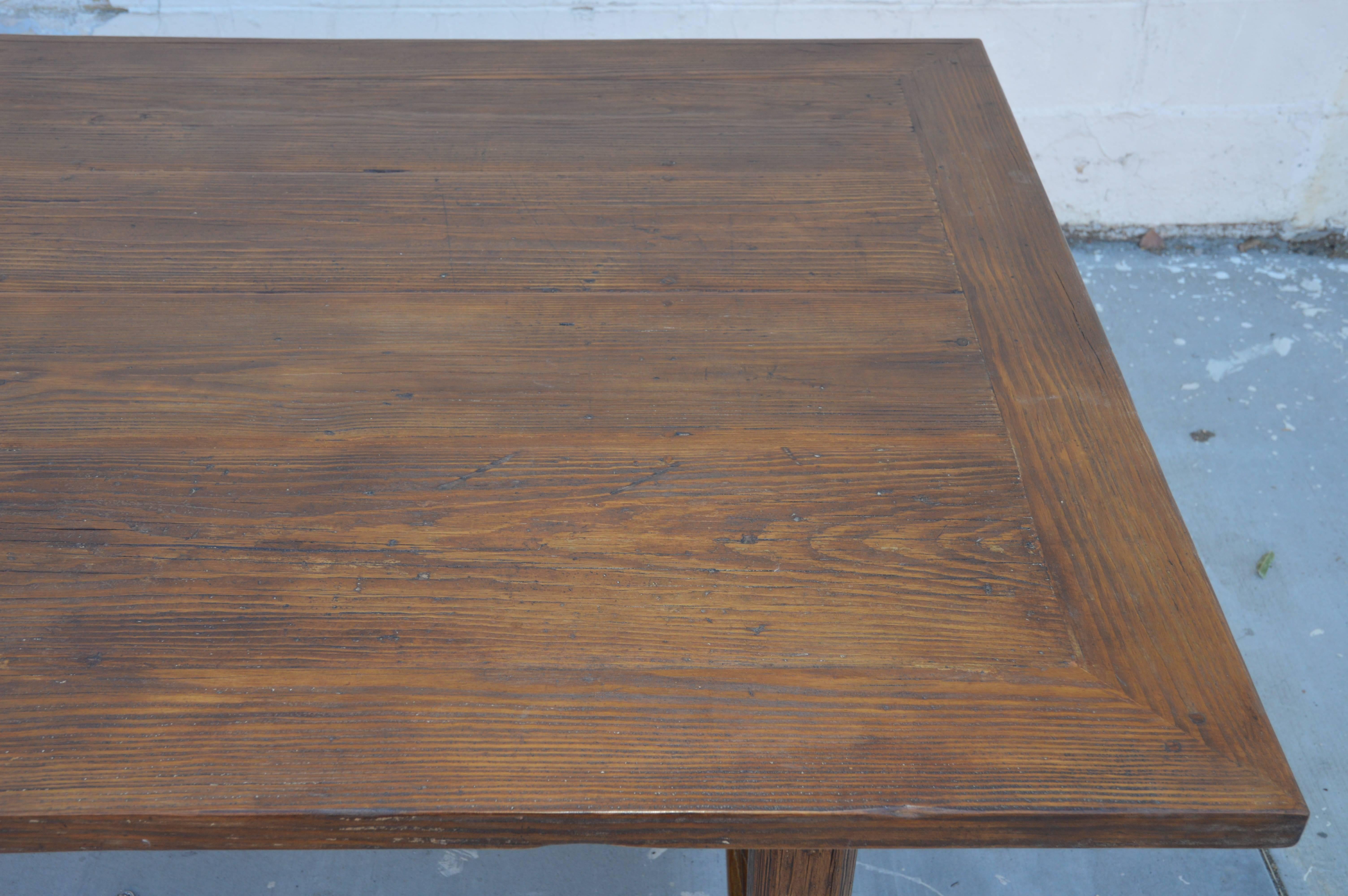 Custom Farm Table in Reclaimed Heartwood, Built to Order by Petersen Antiques For Sale 2