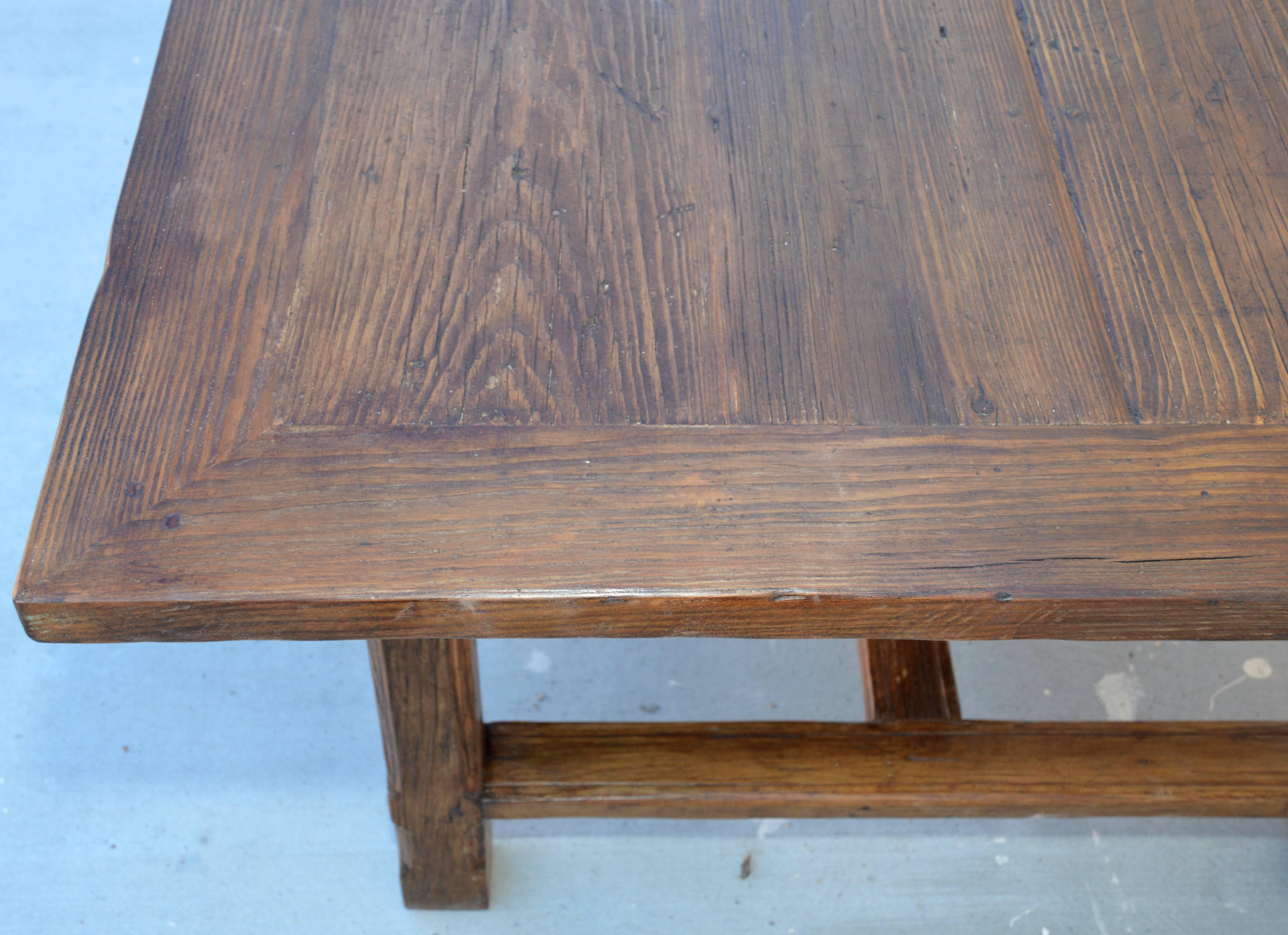 Custom Farm Table in Reclaimed Heartwood, Built to Order by Petersen Antiques For Sale 3