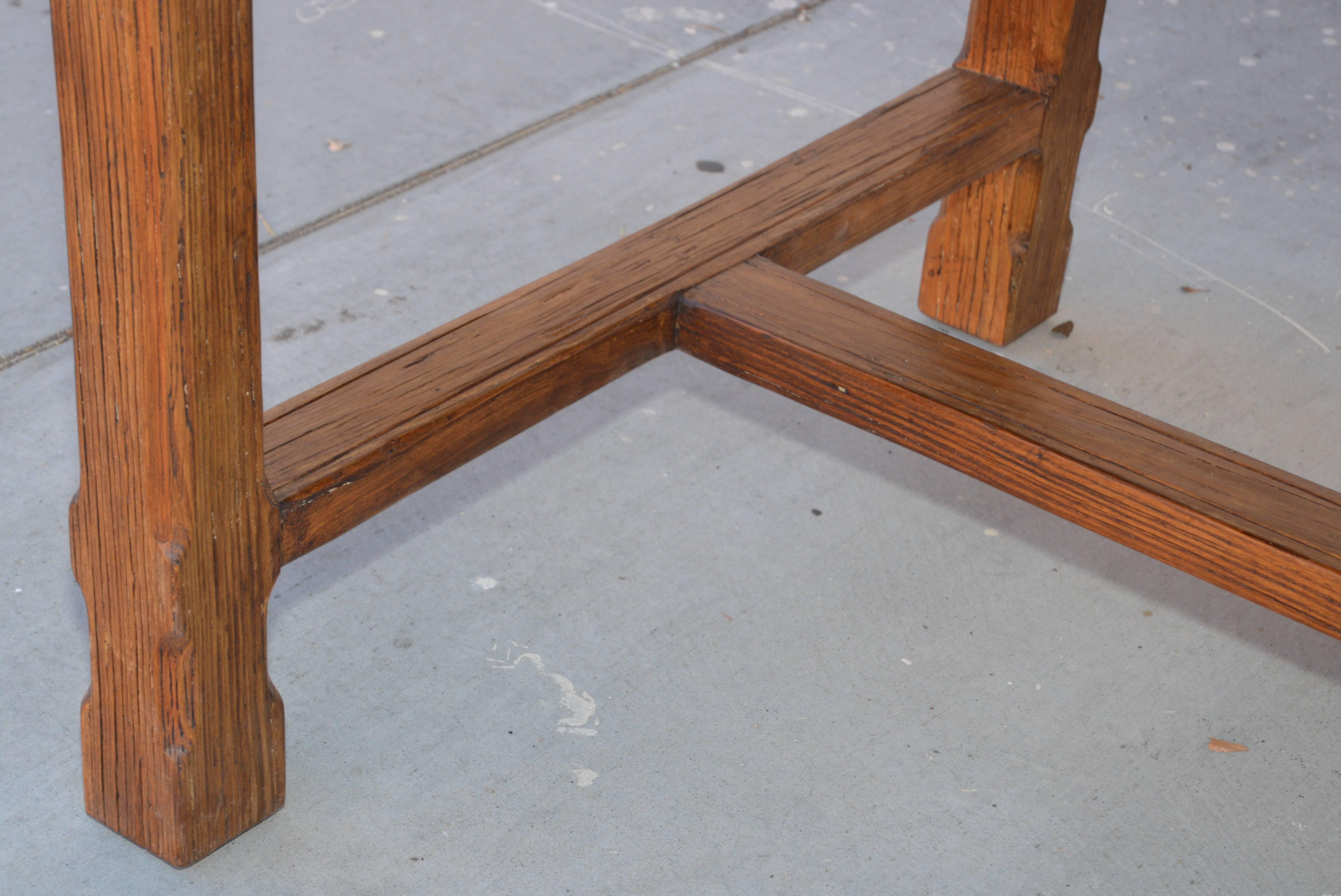 Custom Farm Table in Reclaimed Heartwood, Built to Order by Petersen Antiques For Sale 5