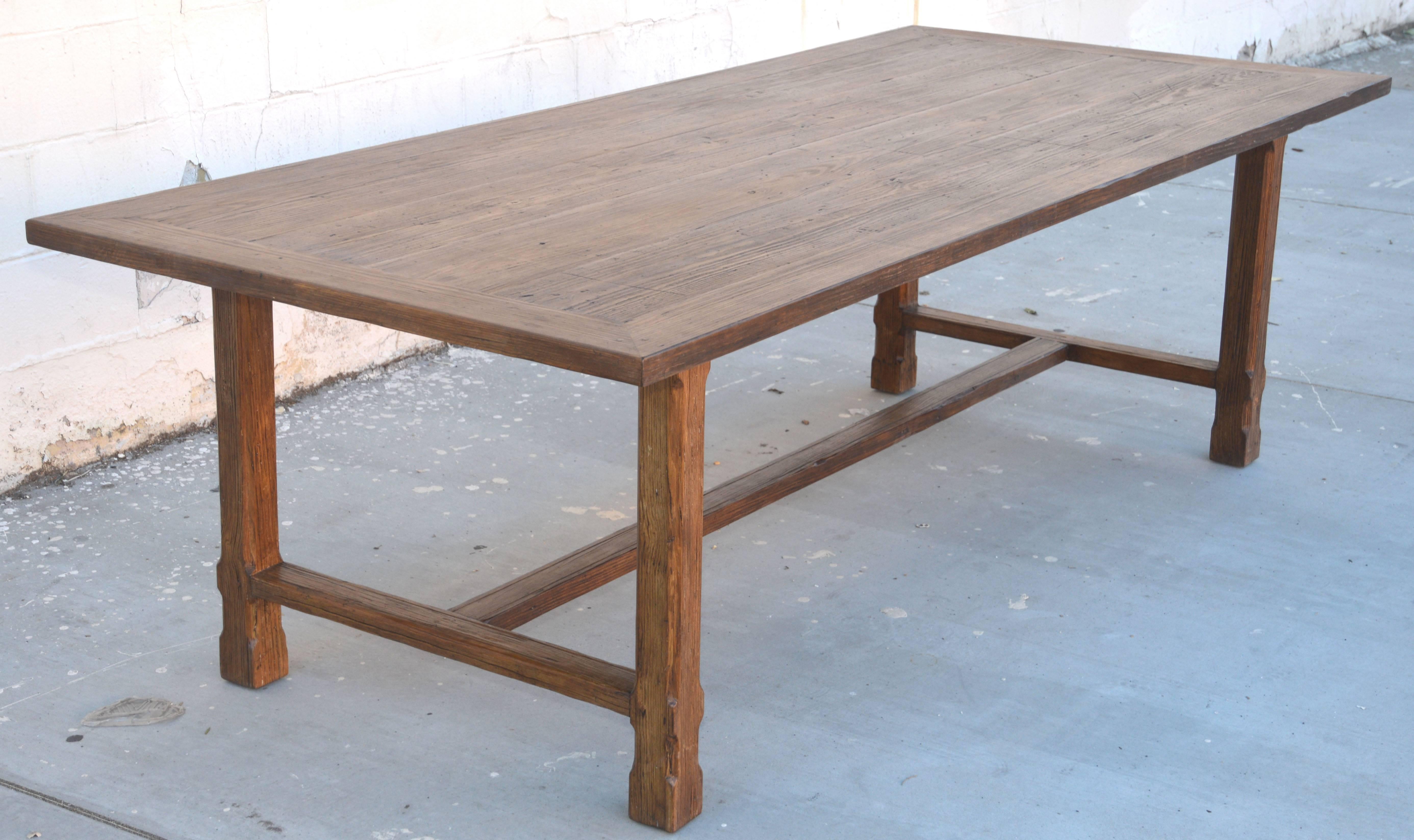 Maßgefertigter Bauerntisch aus aufgearbeitetem Hartholz, auf Bestellung gefertigt von Petersen Antiques (Land) im Angebot