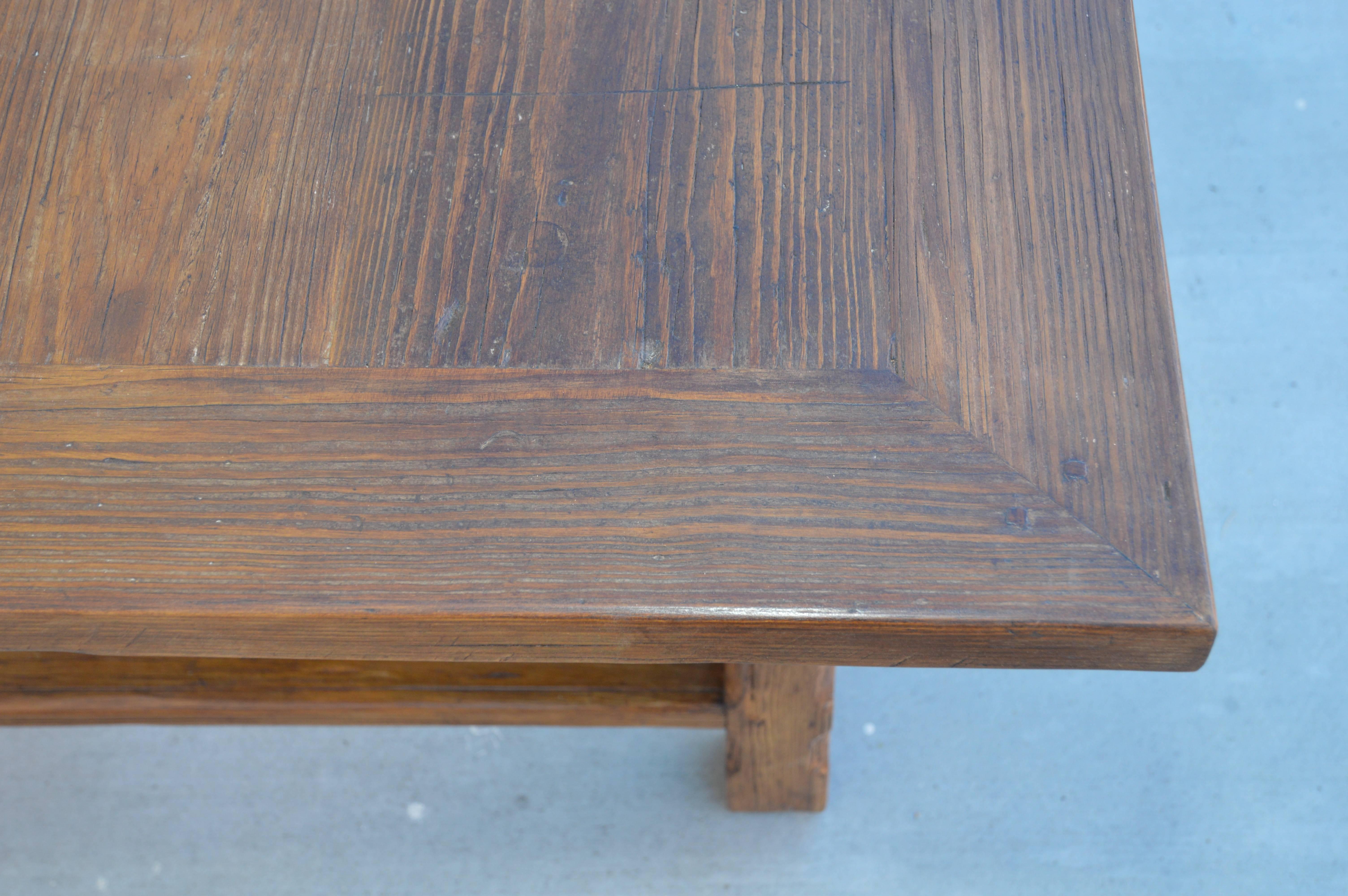 Wood Custom Farm Table in Reclaimed Heartwood, Built to Order by Petersen Antiques For Sale