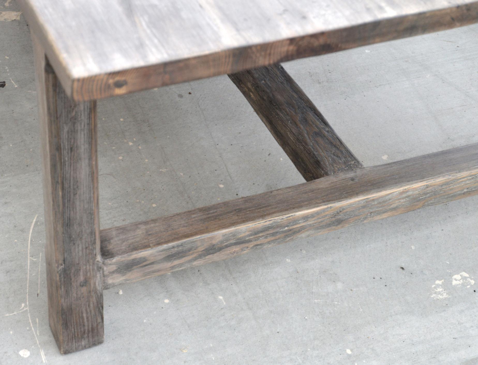 Custom Farm Table in Vintage Pine For Sale 4