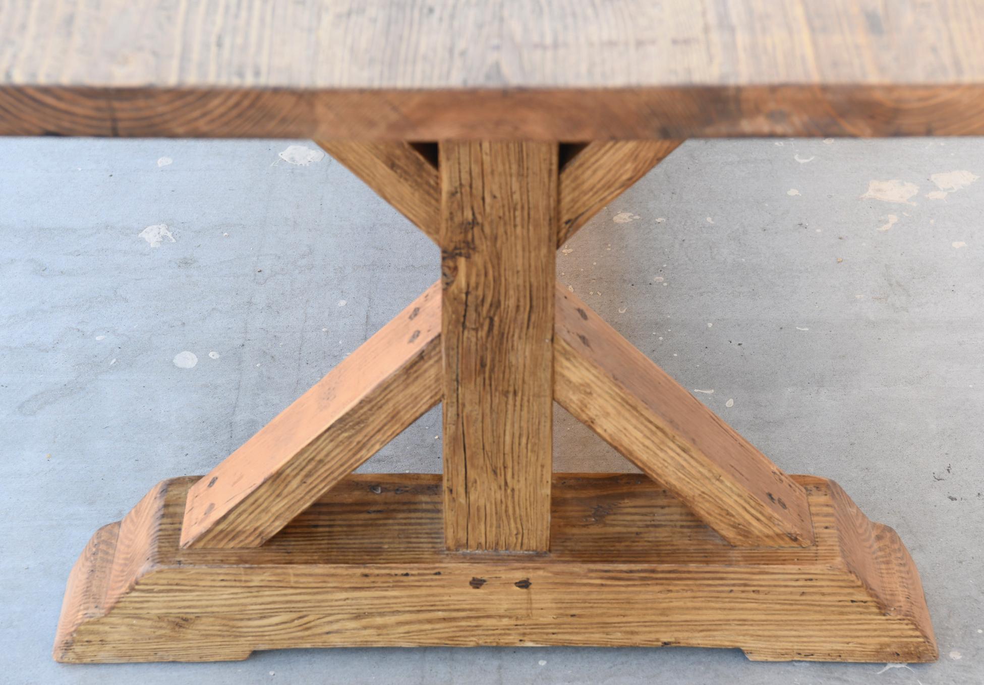 Elsa Farm Table in Vintage Reclaimed Pine by Petersen Antiques For Sale 1