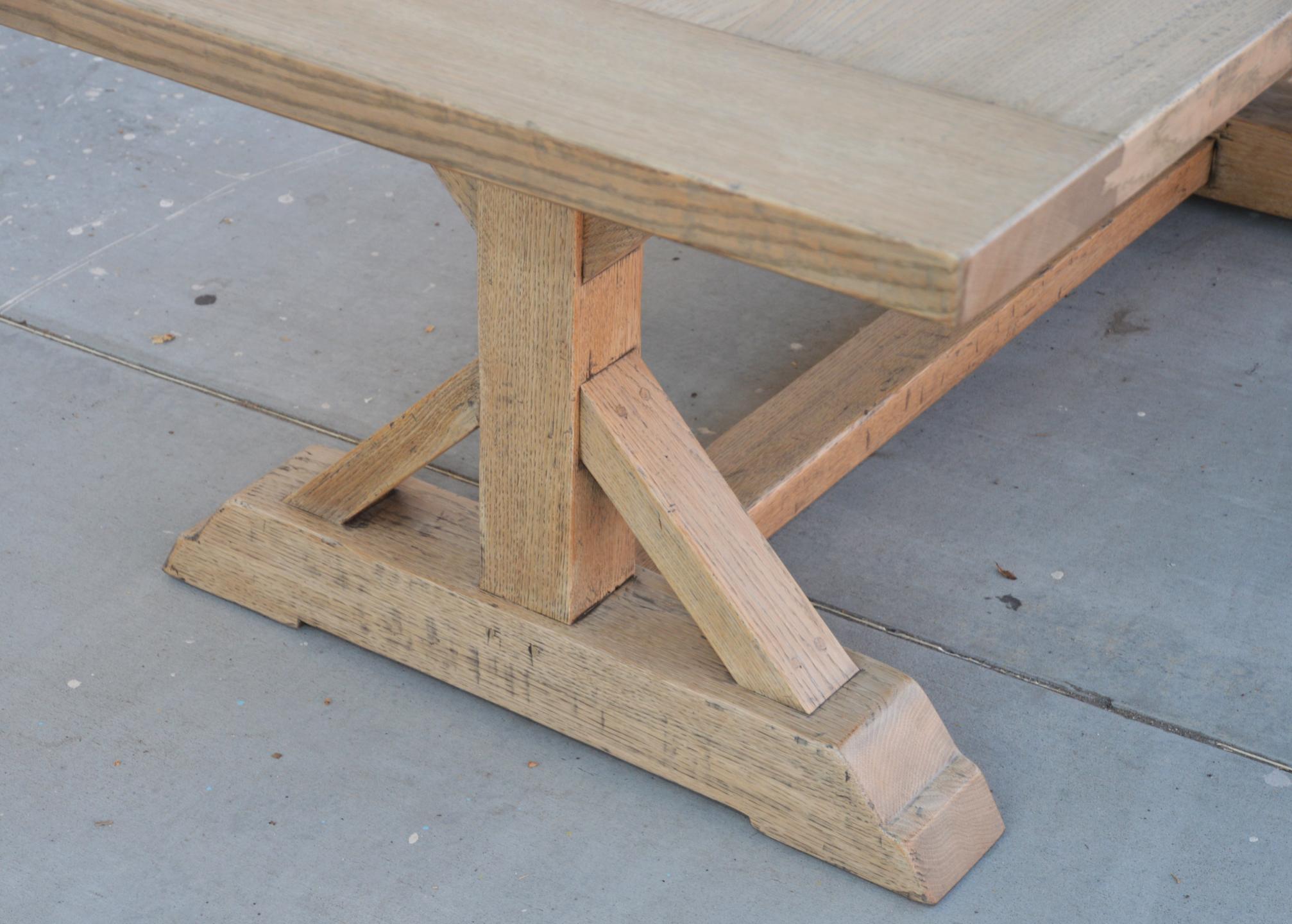Contemporary Elsa Farm Table in White Oak, Built to Order by Petersen Antiques For Sale
