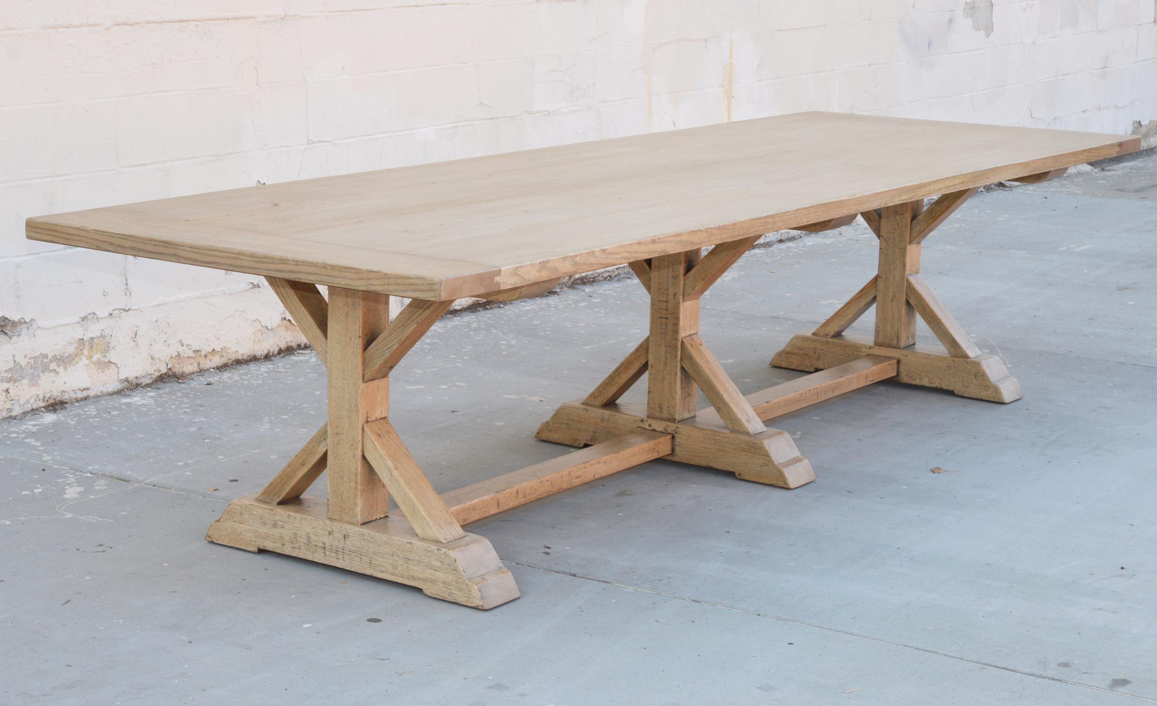 Elsa Farm Table in White Oak, Built to Order by Petersen Antiques For Sale 2