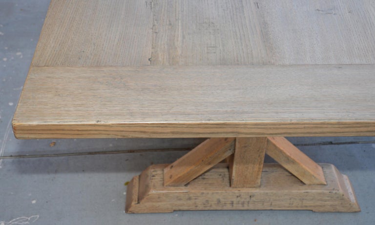 Hand-Crafted Custom Farm Table in White Oak, Built to Order by Petersen Antiques For Sale