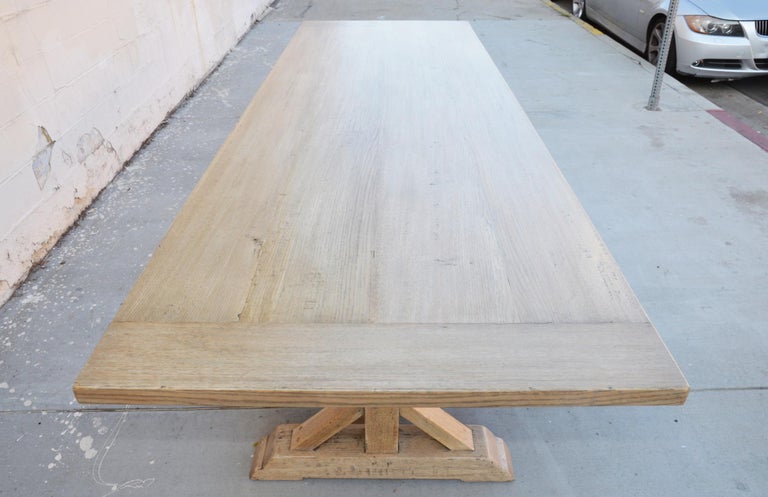 Custom Farm Table in White Oak, Built to Order by Petersen Antiques In New Condition For Sale In Los Angeles, CA