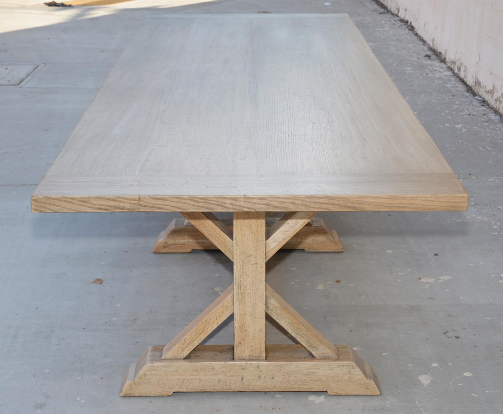 Hand-Crafted Elsa Farm Table in White Oak, Built to Order by Petersen Antiques For Sale