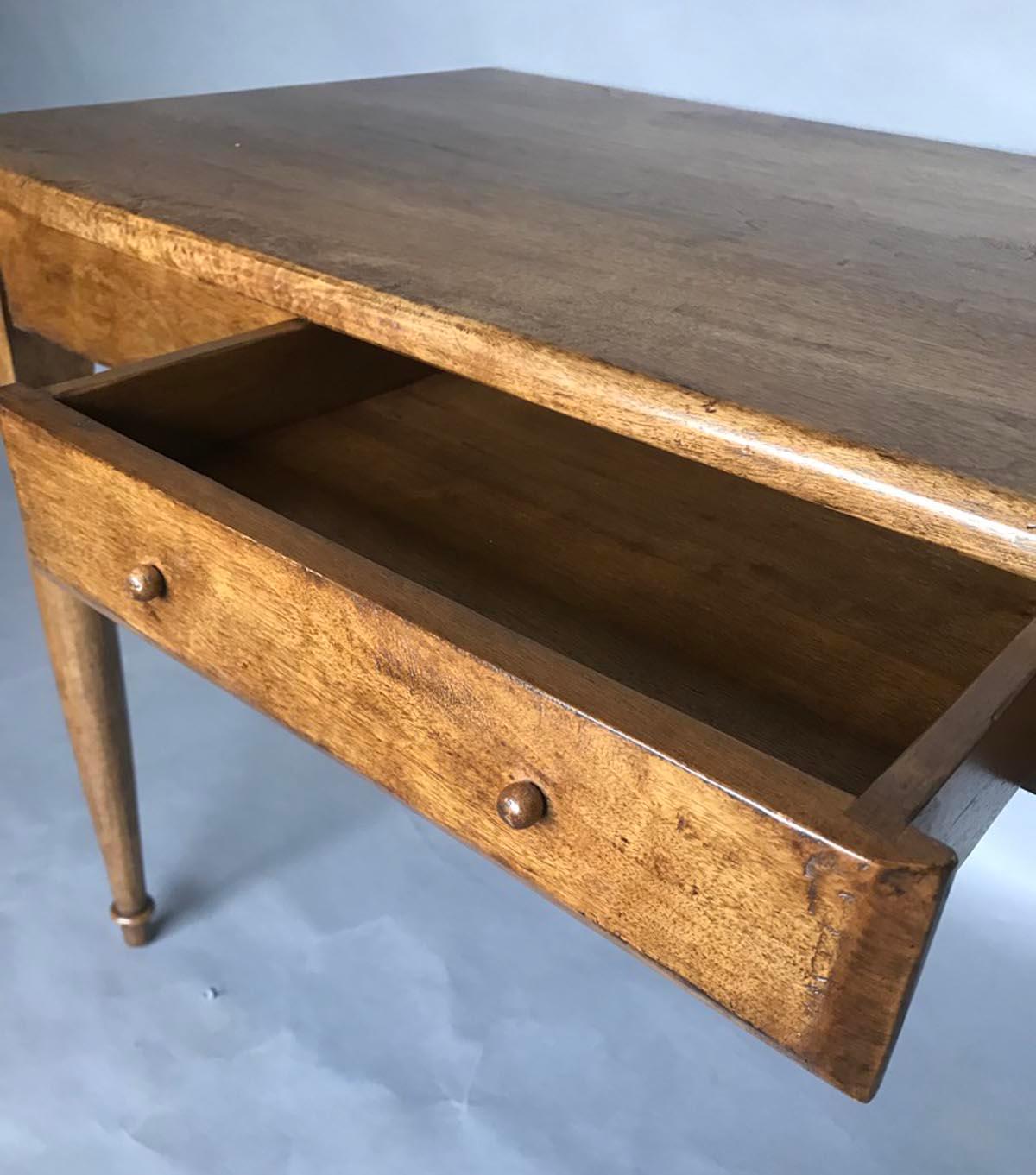 American Custom Farmhouse Style Writing Desk with Pencil Drawer by Dos Gallos Studio For Sale