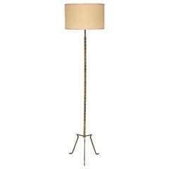 Custom Faux-Bamboo Brass Floor Lamp