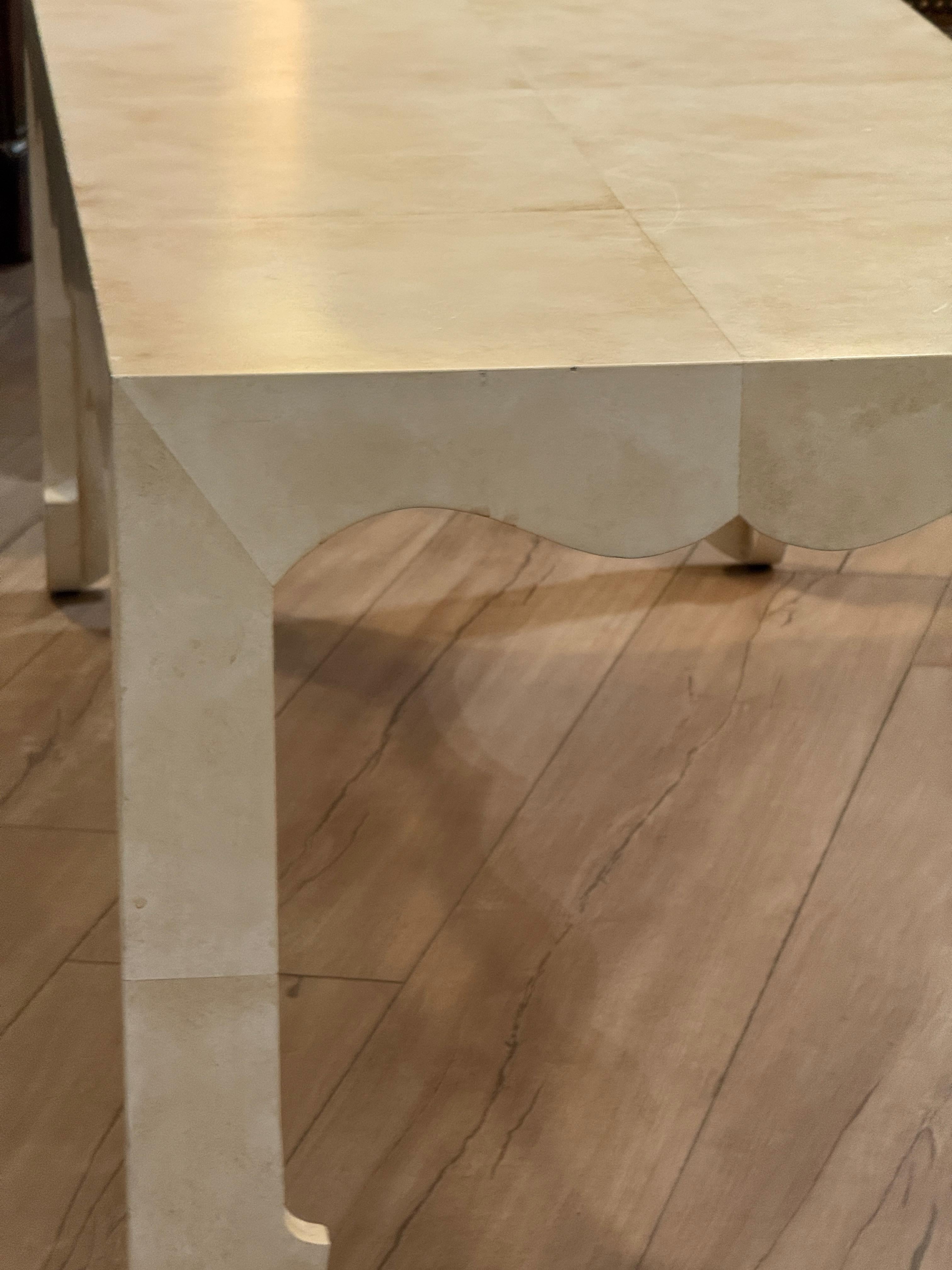 Custom Faux Parchment Cocktail Table For Sale 4