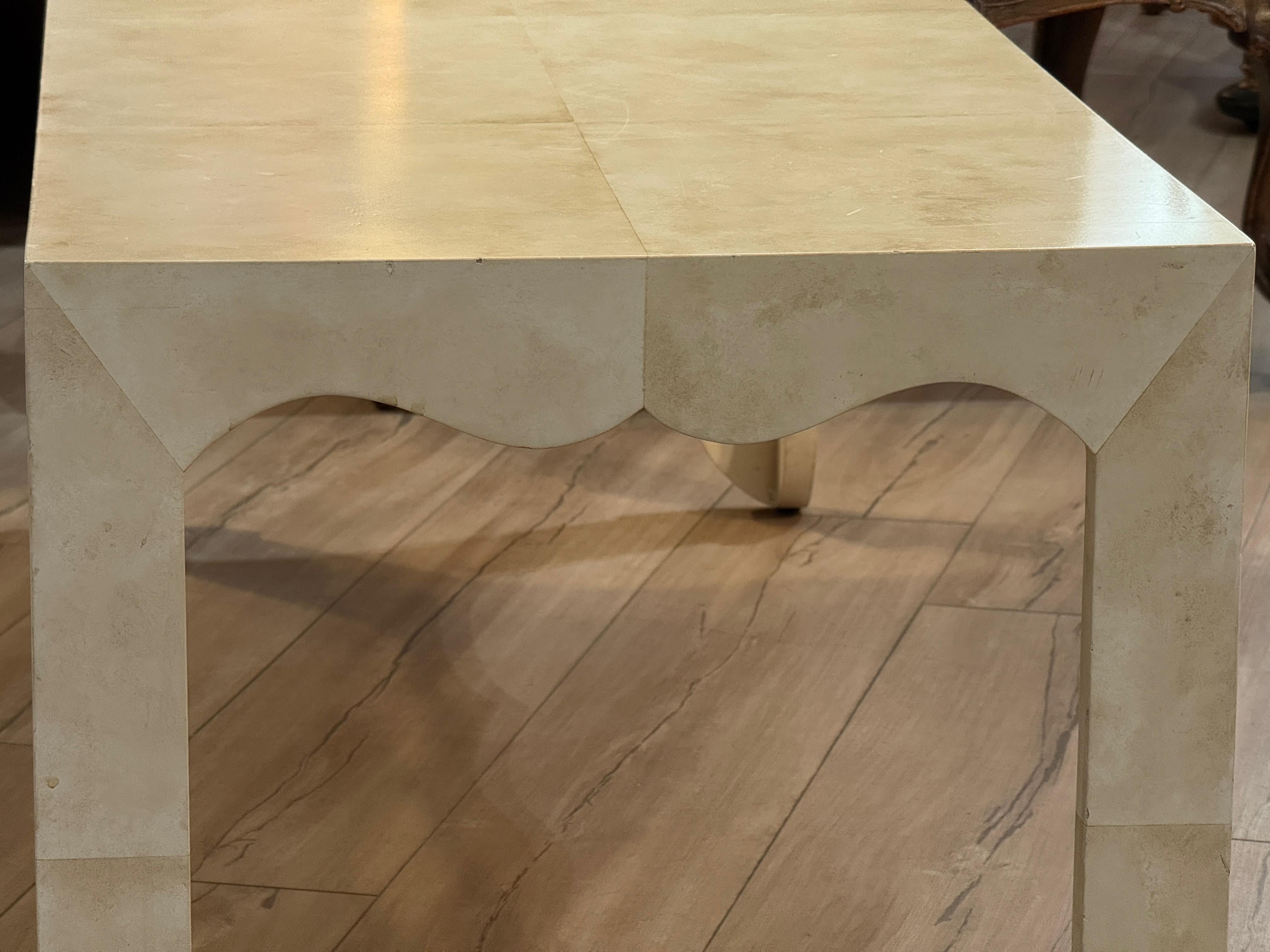 Custom Faux Parchment Cocktail Table For Sale 5