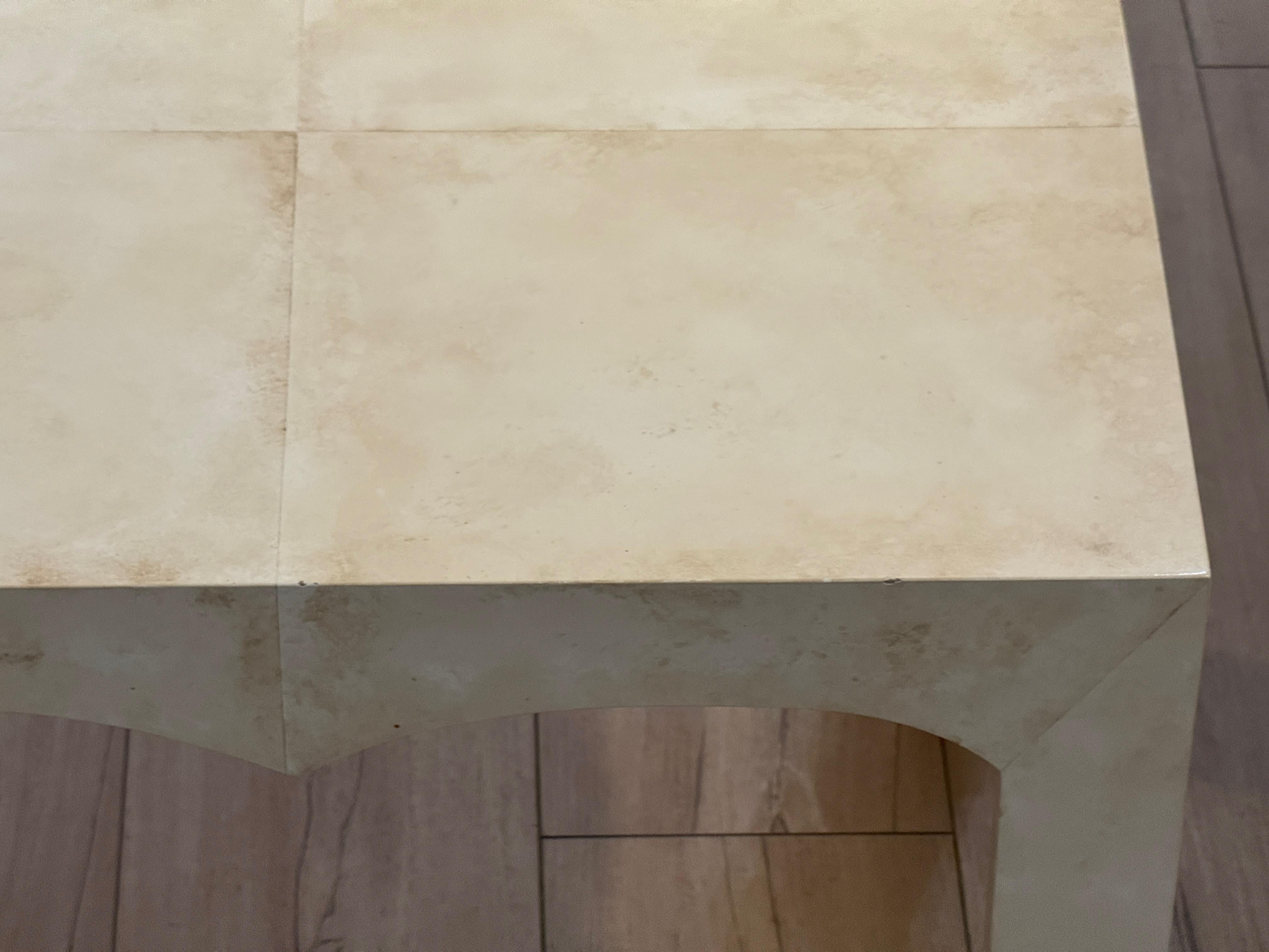 Custom Faux Parchment Cocktail Table For Sale 2