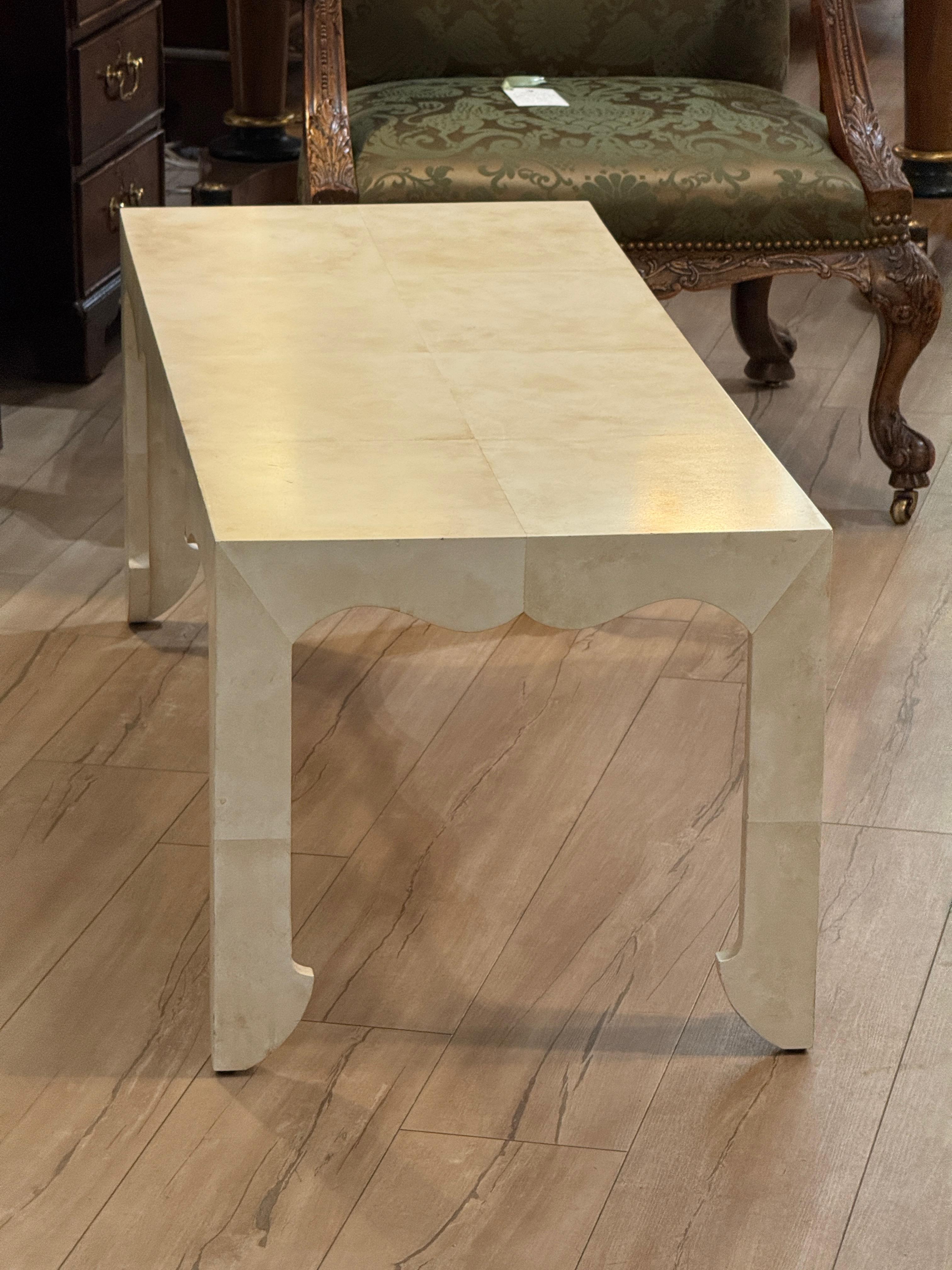 Custom Faux Parchment Cocktail Table For Sale 3