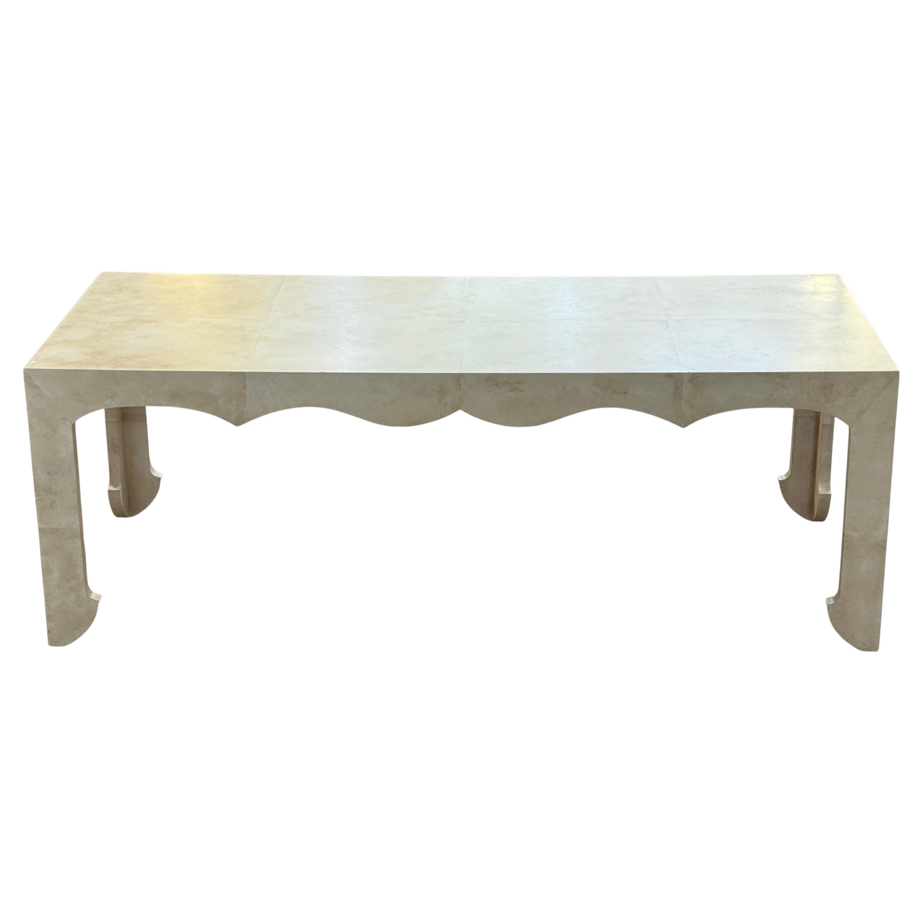 Custom Faux Parchment Cocktail Table For Sale