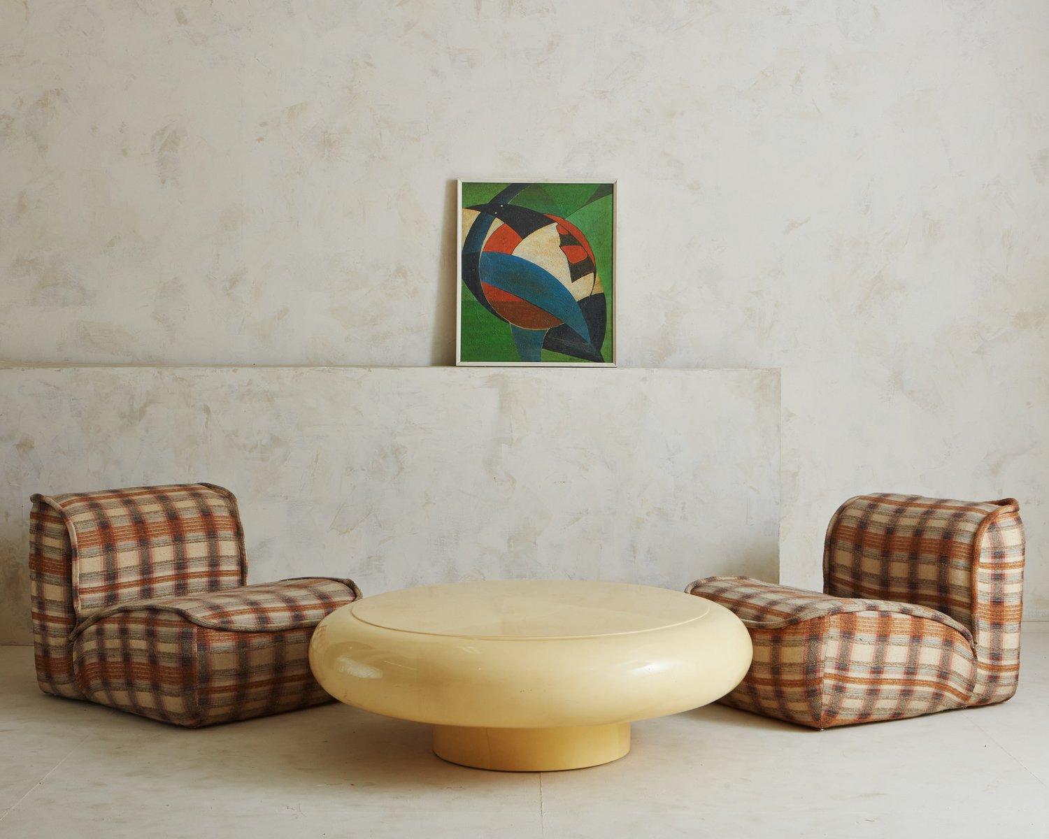 Mid-Century Modern Custom Faux Parchment Coffee Table, Usa, 1980s