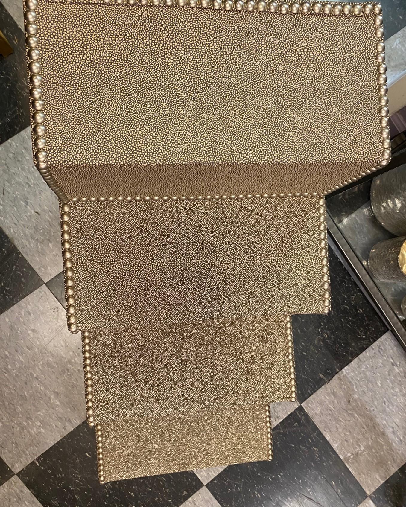 Faux Leather Custom Faux Shagreen Steps For Sale