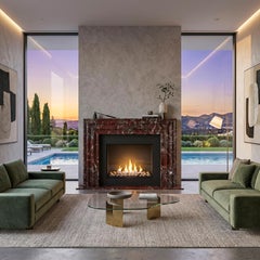 Custom Fireplace Red Marble Mantel, Handcrafted Bespoke Mantelpiece Surround