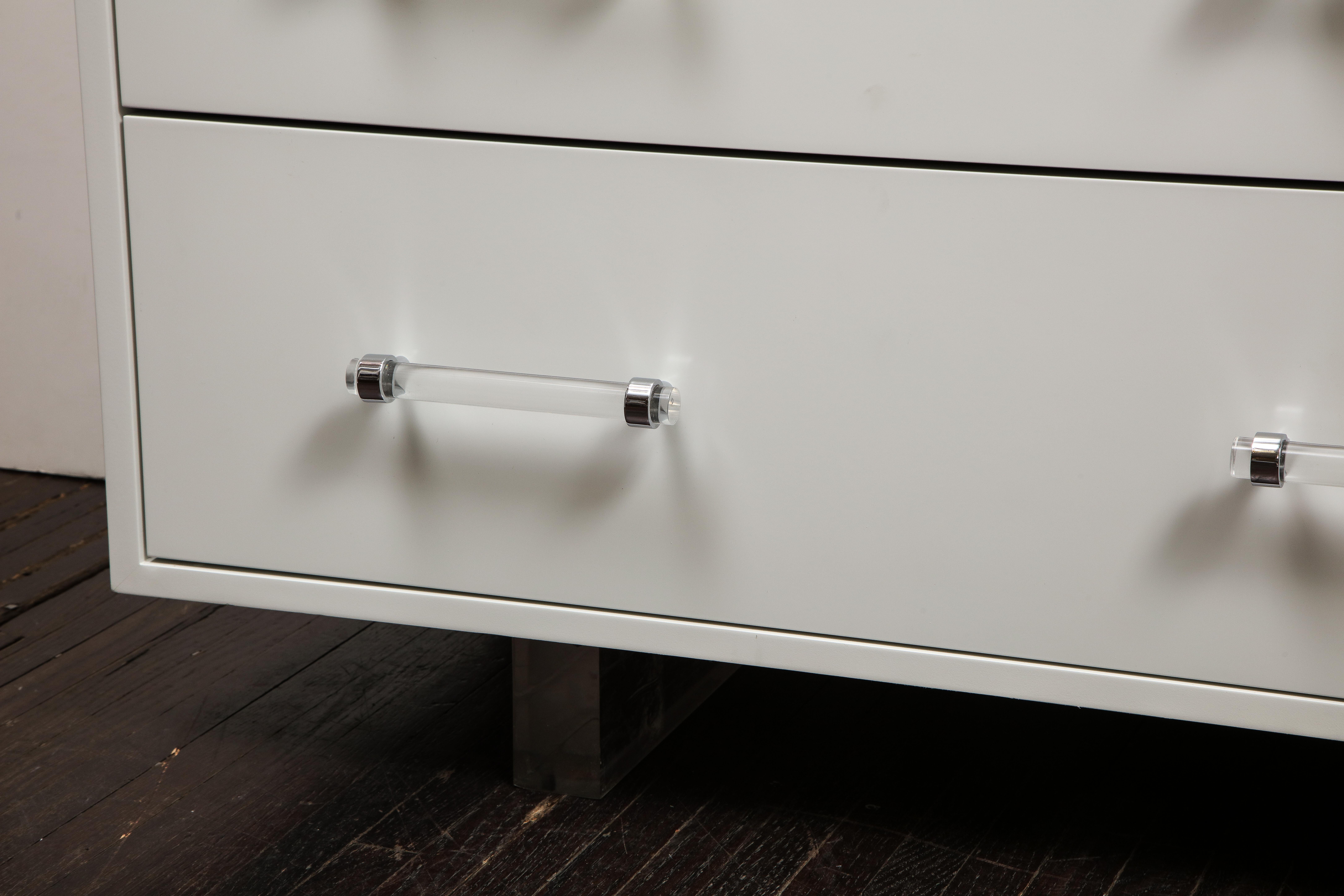 Floating Lacquered Dresser on Acrylic Legs For Sale 2