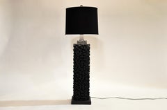 Custom Floor Lamp Made from Reclaimed Teak Wood