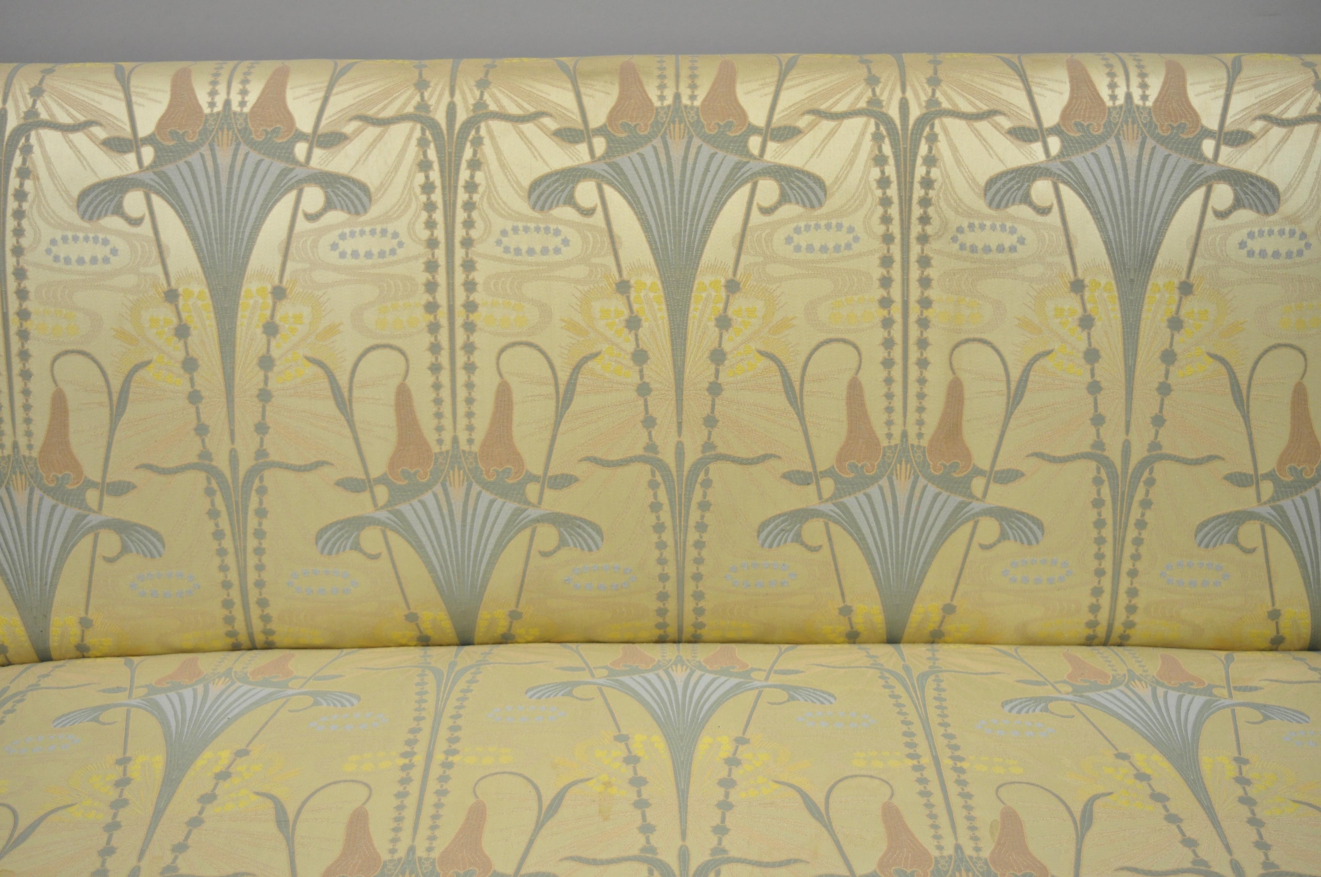 Custom Floral Art Nouveau Fabric Slipper Chair Armless Loveseat Settee Sofa (amerikanisch)
