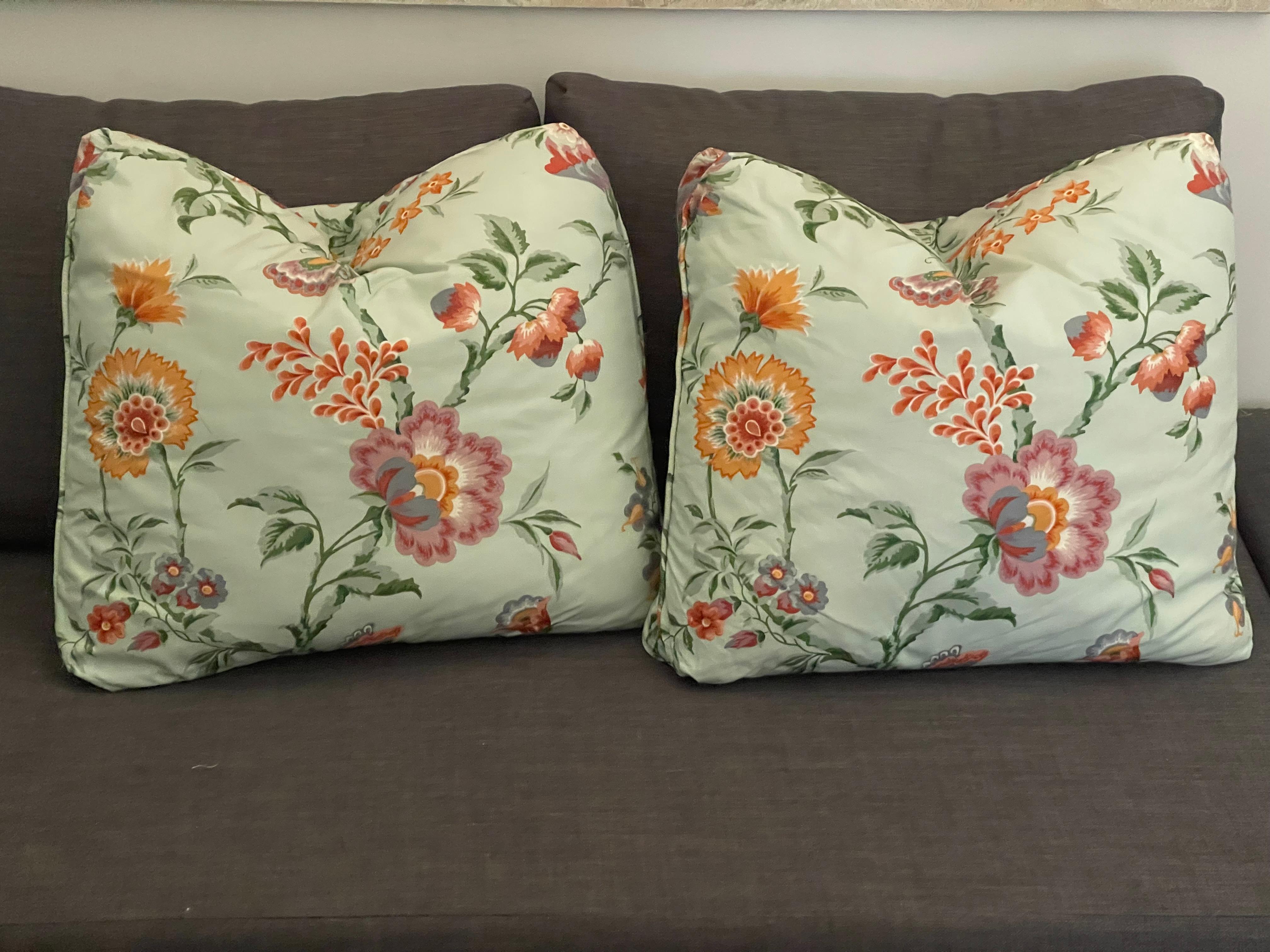 Custom Floral King Headboard  + 2 Pillows - Splendid For Sale 4