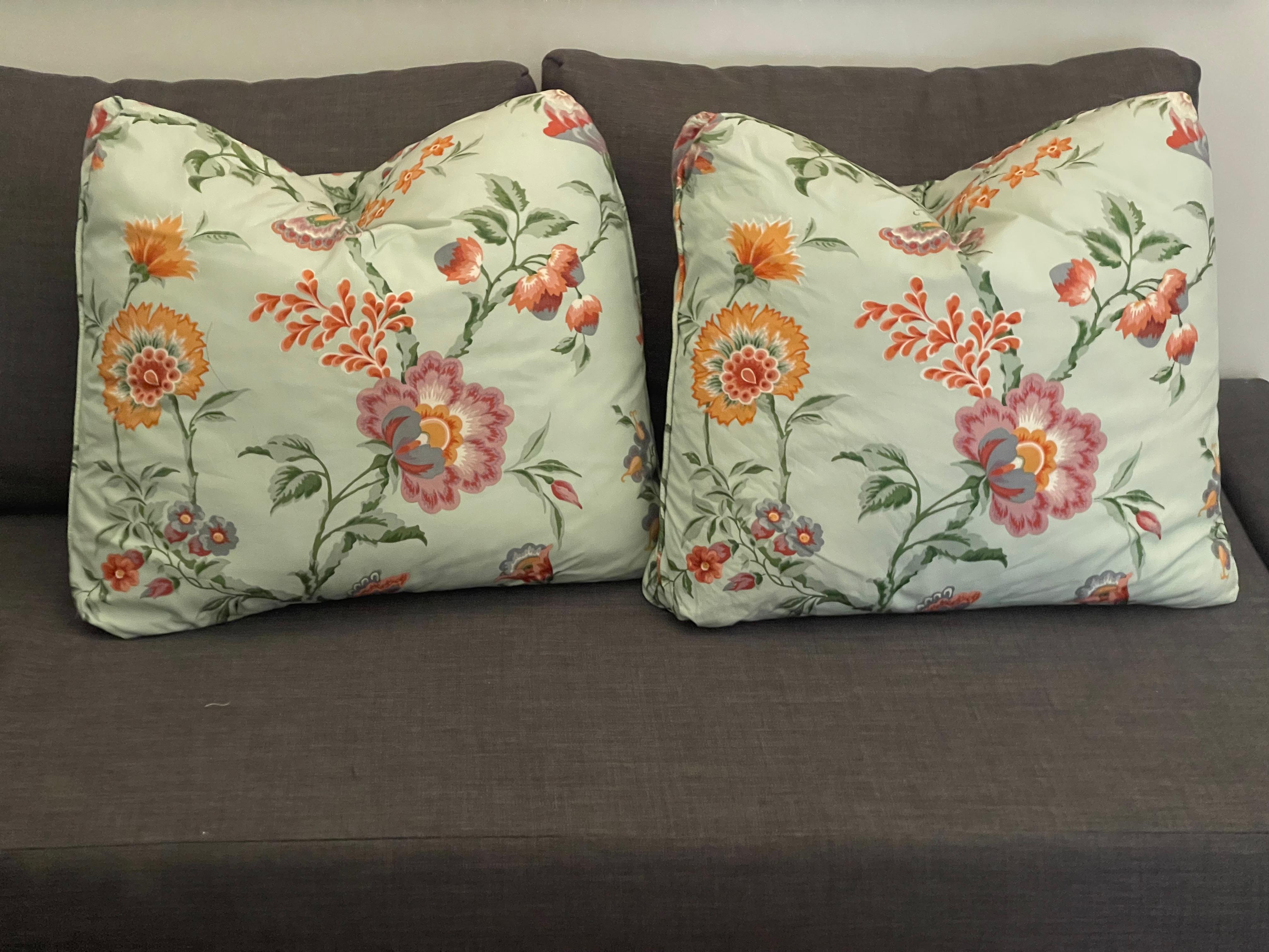 Custom Floral King Headboard  + 2 Pillows - Splendid For Sale 7
