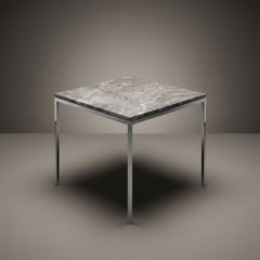 Custom Florence Knoll Task Side Table in Gray Marble