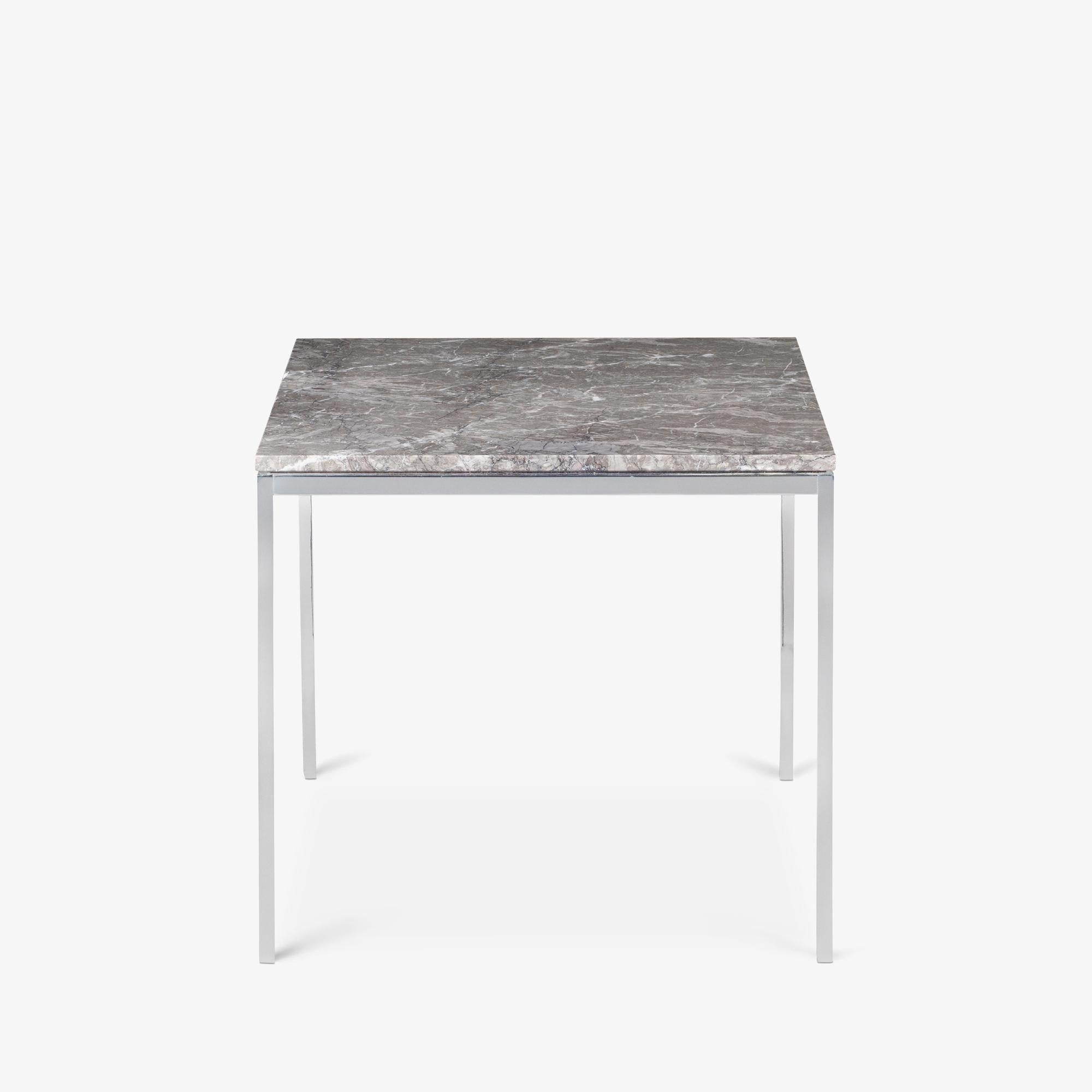Mid-Century Modern Custom Florence Knoll Task Side Table in Gray Marble For Sale