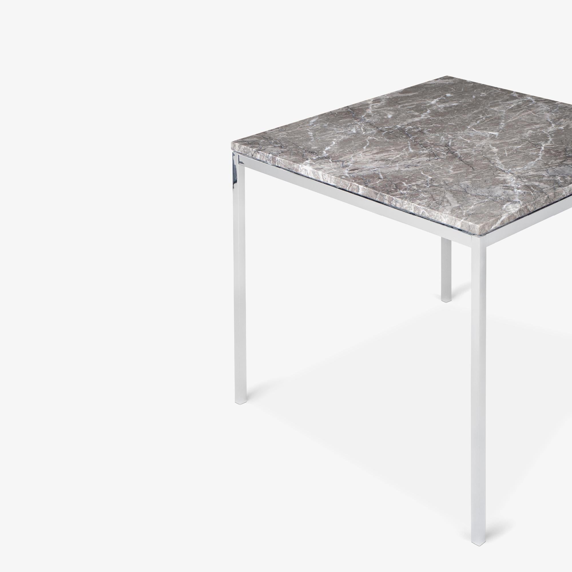 American Custom Florence Knoll Task Side Table in Gray Marble For Sale