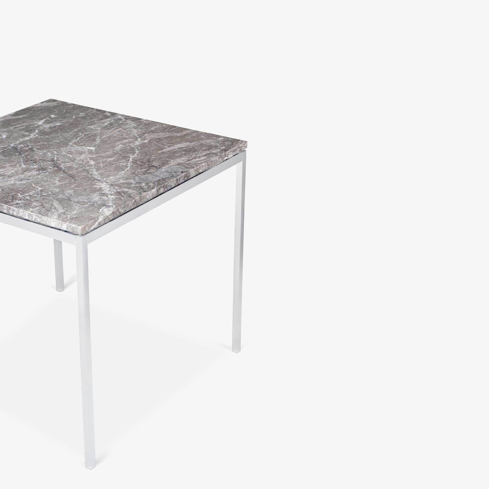 Custom Florence Knoll Task Side Table in Gray Marble In Good Condition For Sale In Stamford, CT