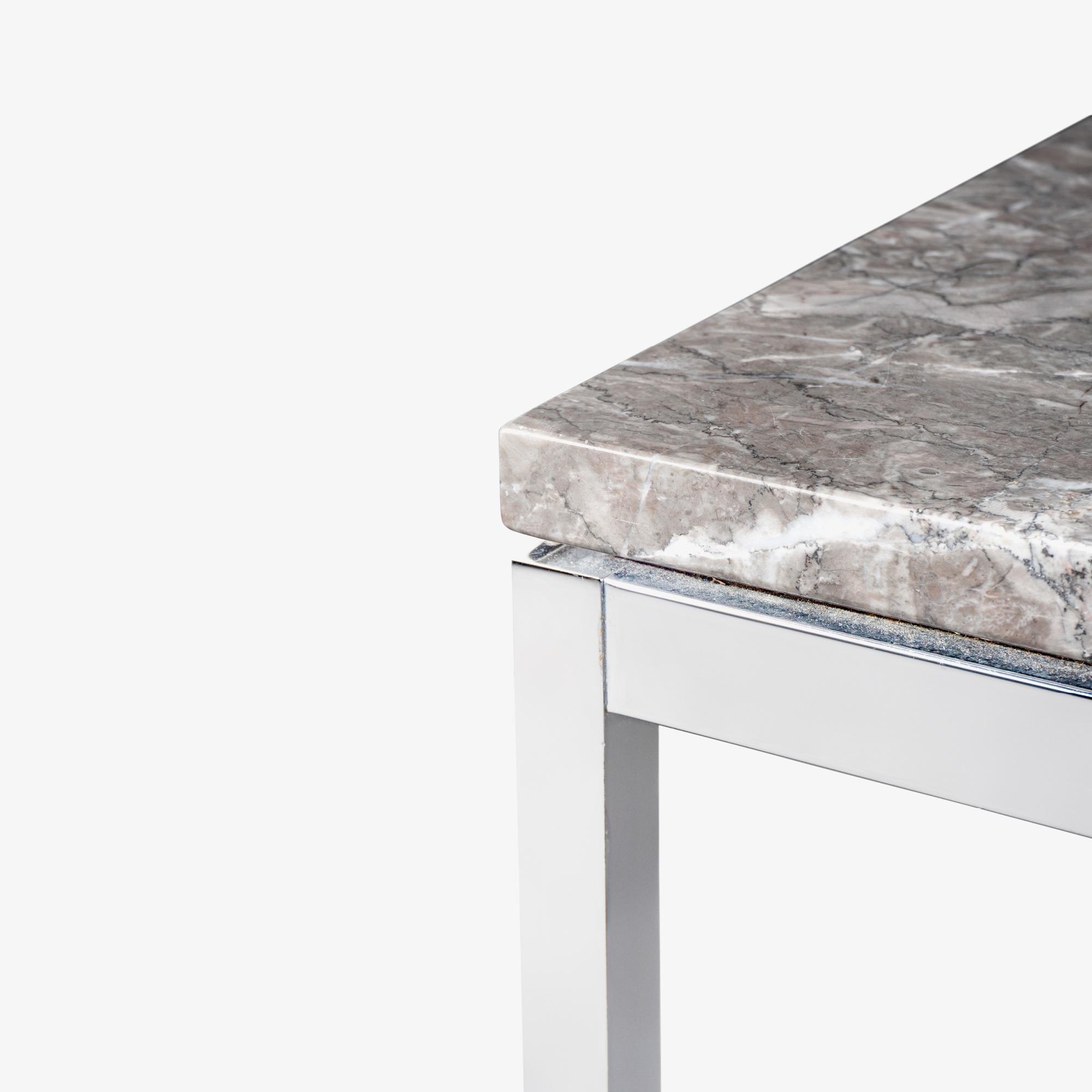 Custom Florence Knoll Task Side Table in Gray Marble For Sale 1