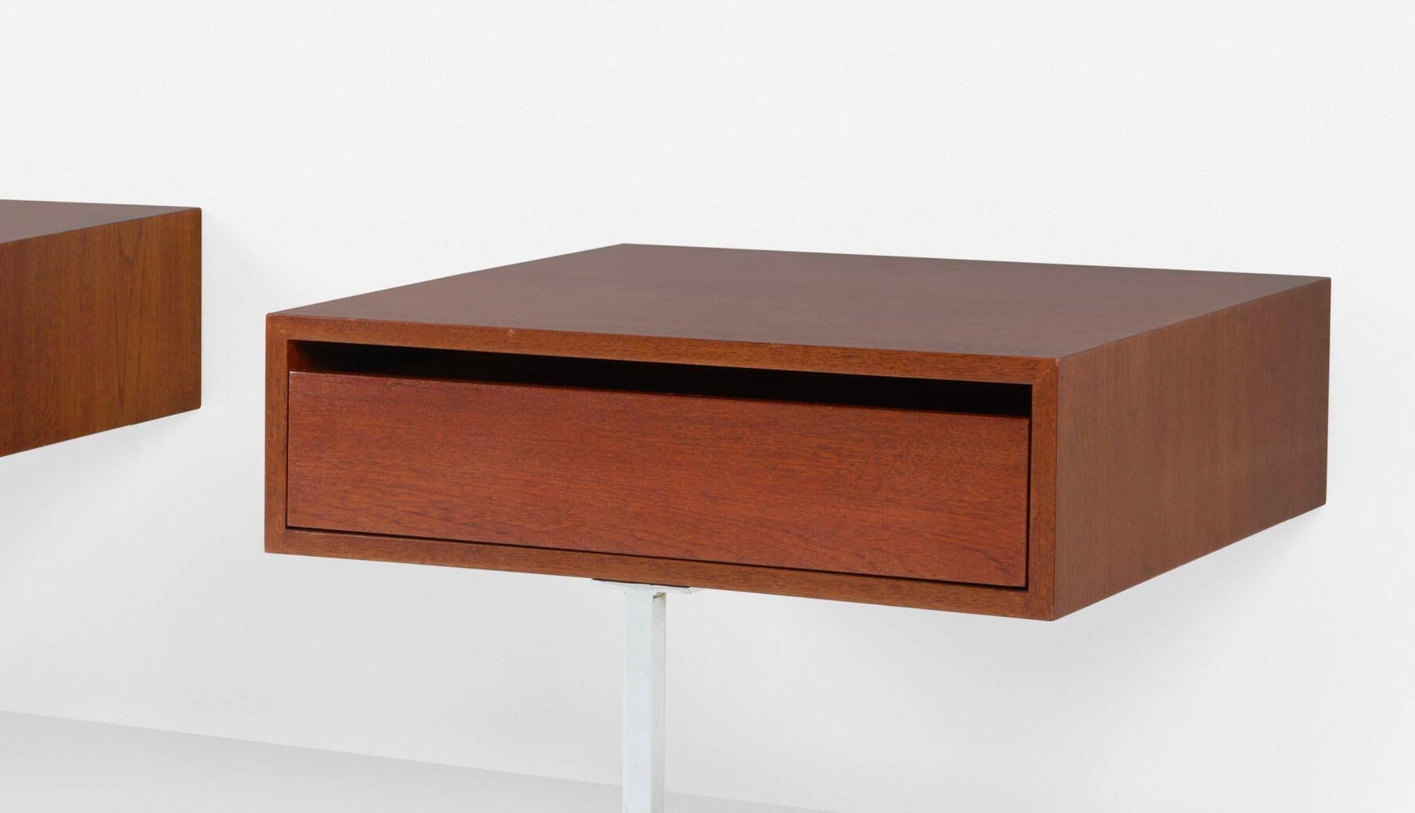 American Custom Florence Knoll Teakwood Nightstands model 575, for Knoll For Sale