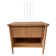 Custom for Cynthia Reeded White Oak Nightstand with 2 Drawers