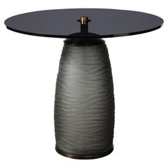 Personalizzato per High Style Deco Murano Smoked Battuto Glass e Bronze End Table