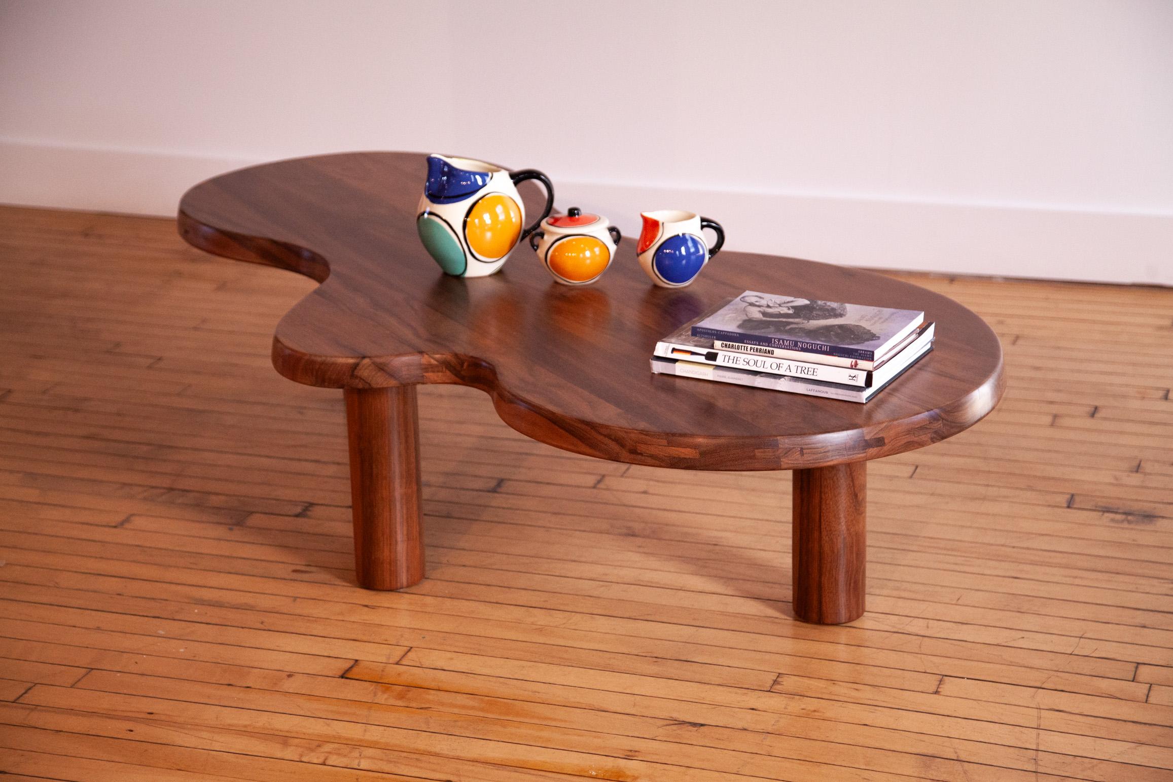 Spectacular custom build in solid wood. Beautifully crafted.

Large French Forme Libre Table in the manner of French Modern Designs masters. Elegant curves and balanced proportions. 


Width varies from 30 inches on one end of the table and 23