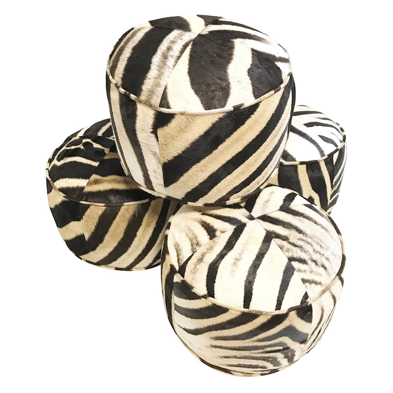 Trophy Grade Zebra Hide Ottoman at 1stDibs