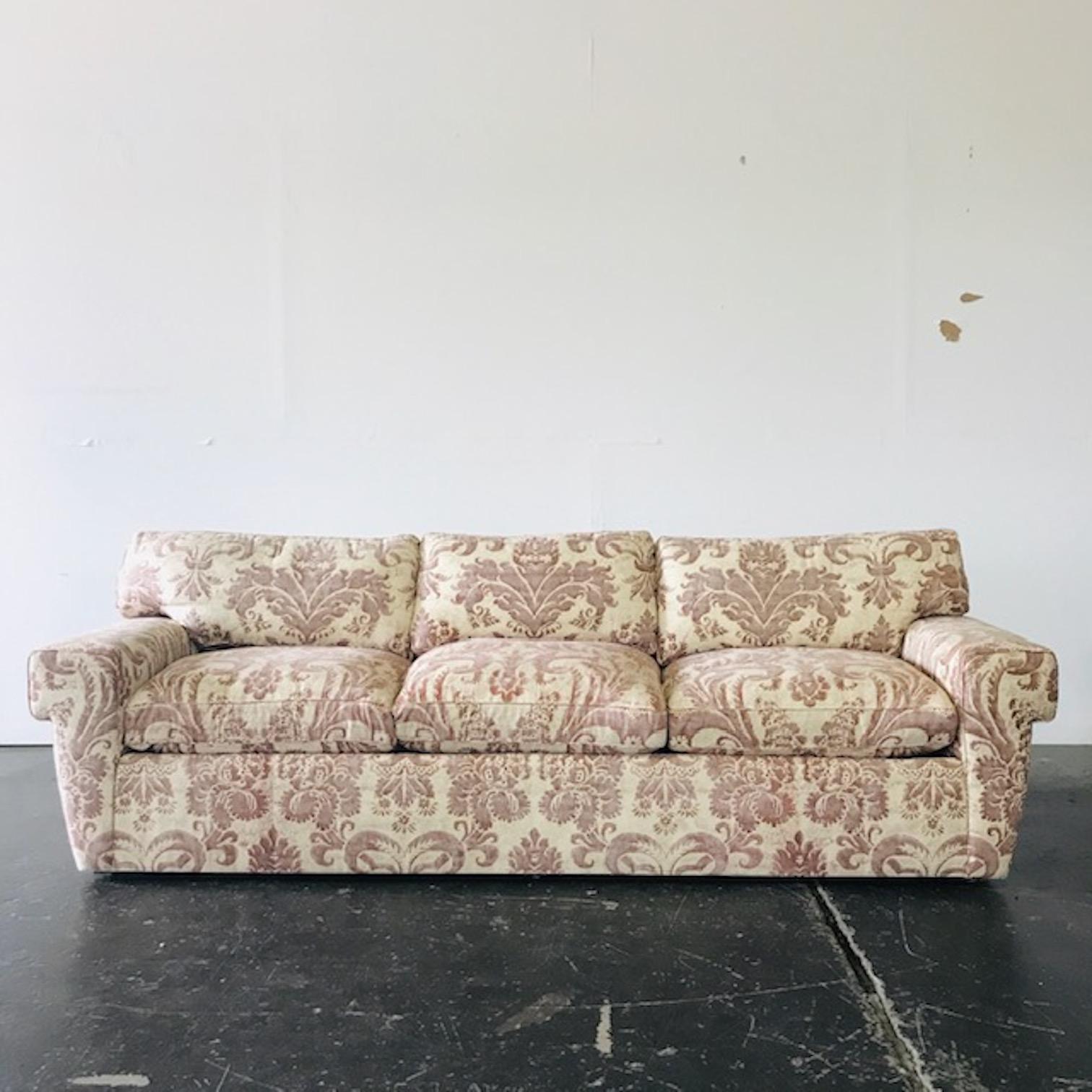 Italian Custom Fortuny Sofa, Two Available