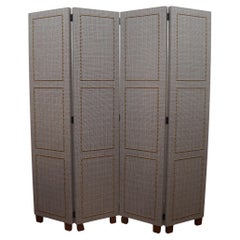 Custom Four-Panel Folding Screen with Nail Head Detailing