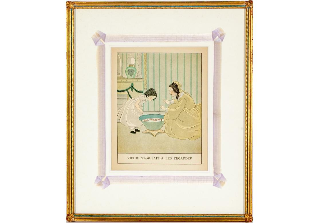 Hollywood Regency Impressions françaises encadrées sur mesure de Les Malheurs De Sophie (Sophie's Misfortunes) en vente