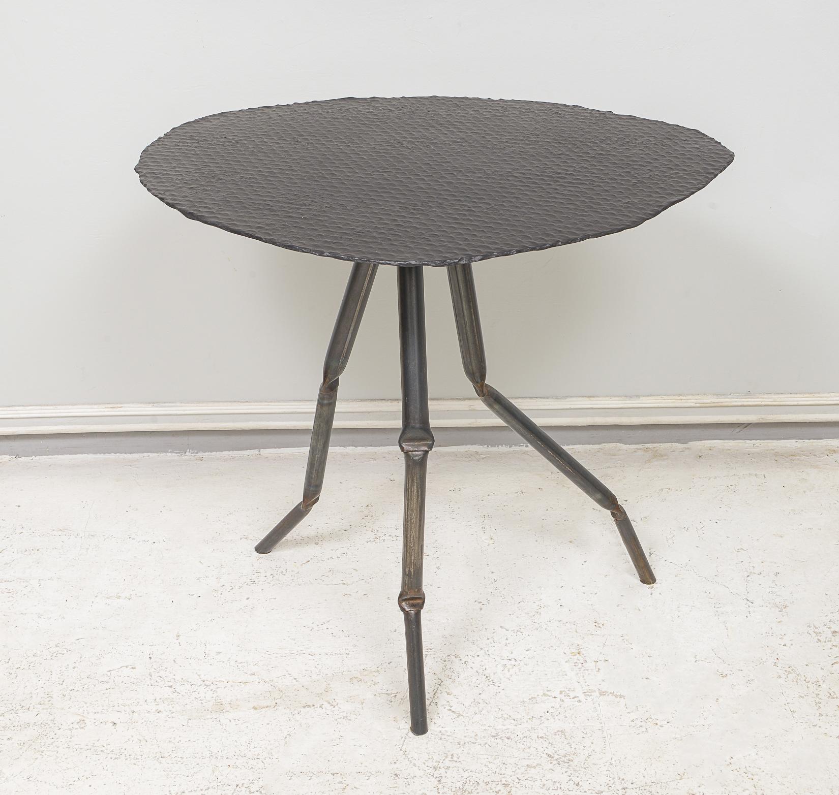 Custom French Araignee Side Table with steel legs
The top is made of paper - This table can be custom-made 
to your specifications.
Lead Time is up to 12 weeks. Please inquire. 
We currently have one available.
