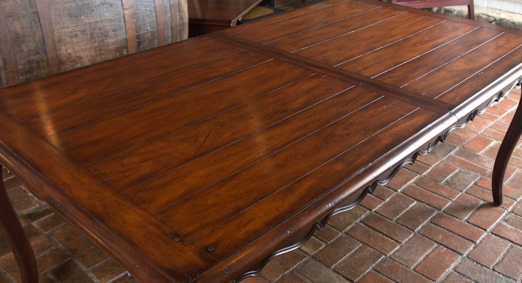 Contemporary Custom French Cherry Farm Table with Leaf