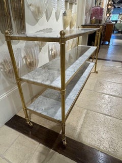 Custom French Directoire Style Brass and Marble Server