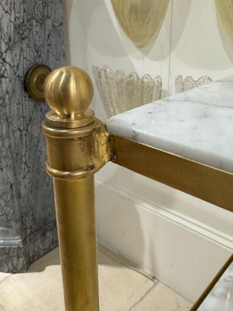 XXI secolo e contemporaneo Custom French Directoire Style Brass and Marble Server in vendita